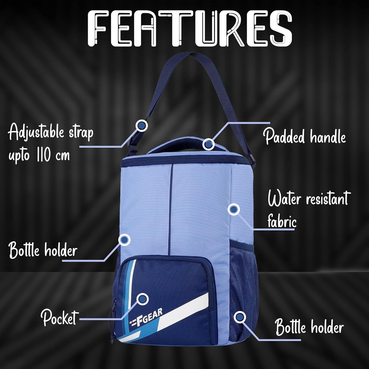 F Gear Ramen | Lavender Navy Lunch Bag