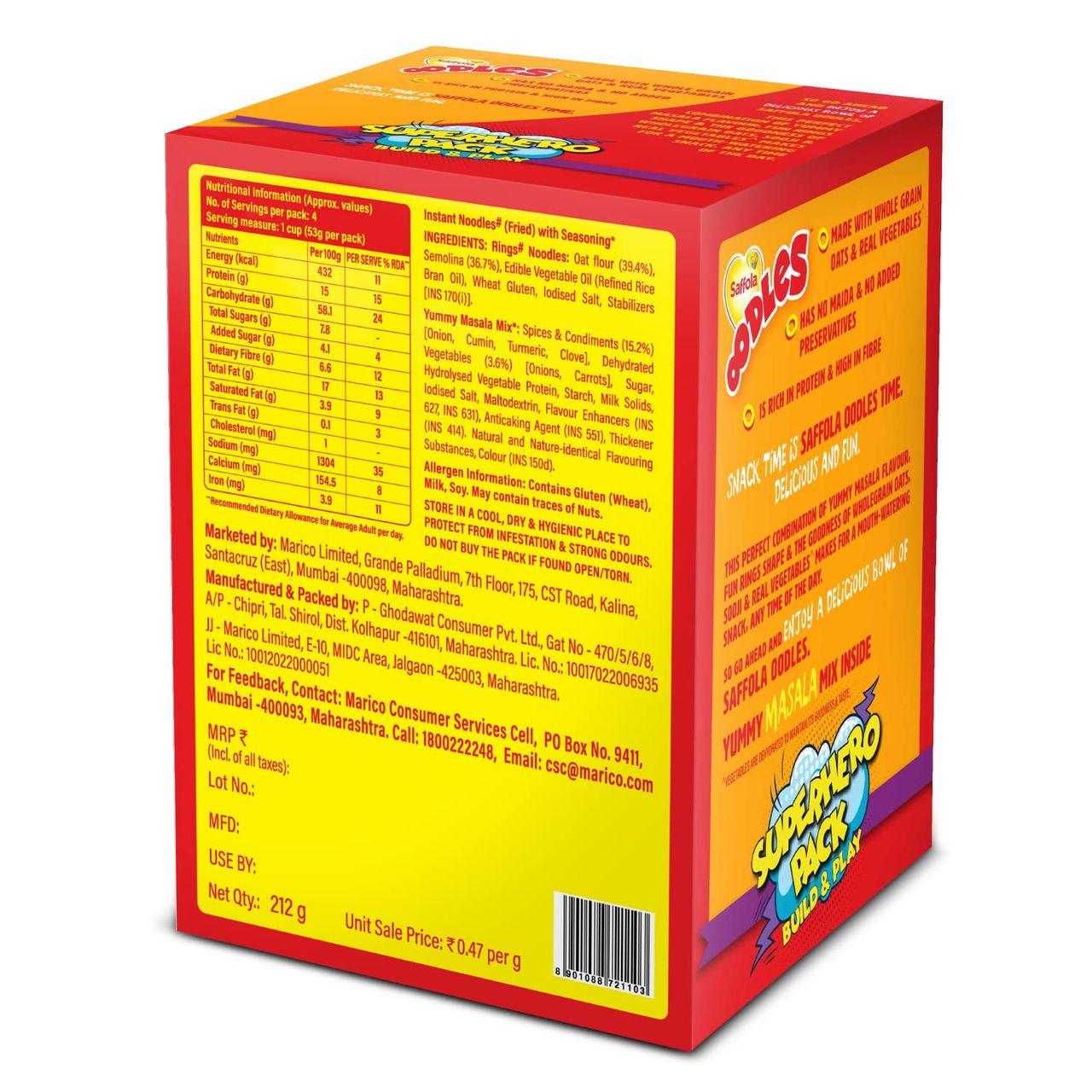 Saffola Oodles Instant Noodles With Superhero Toy Pack