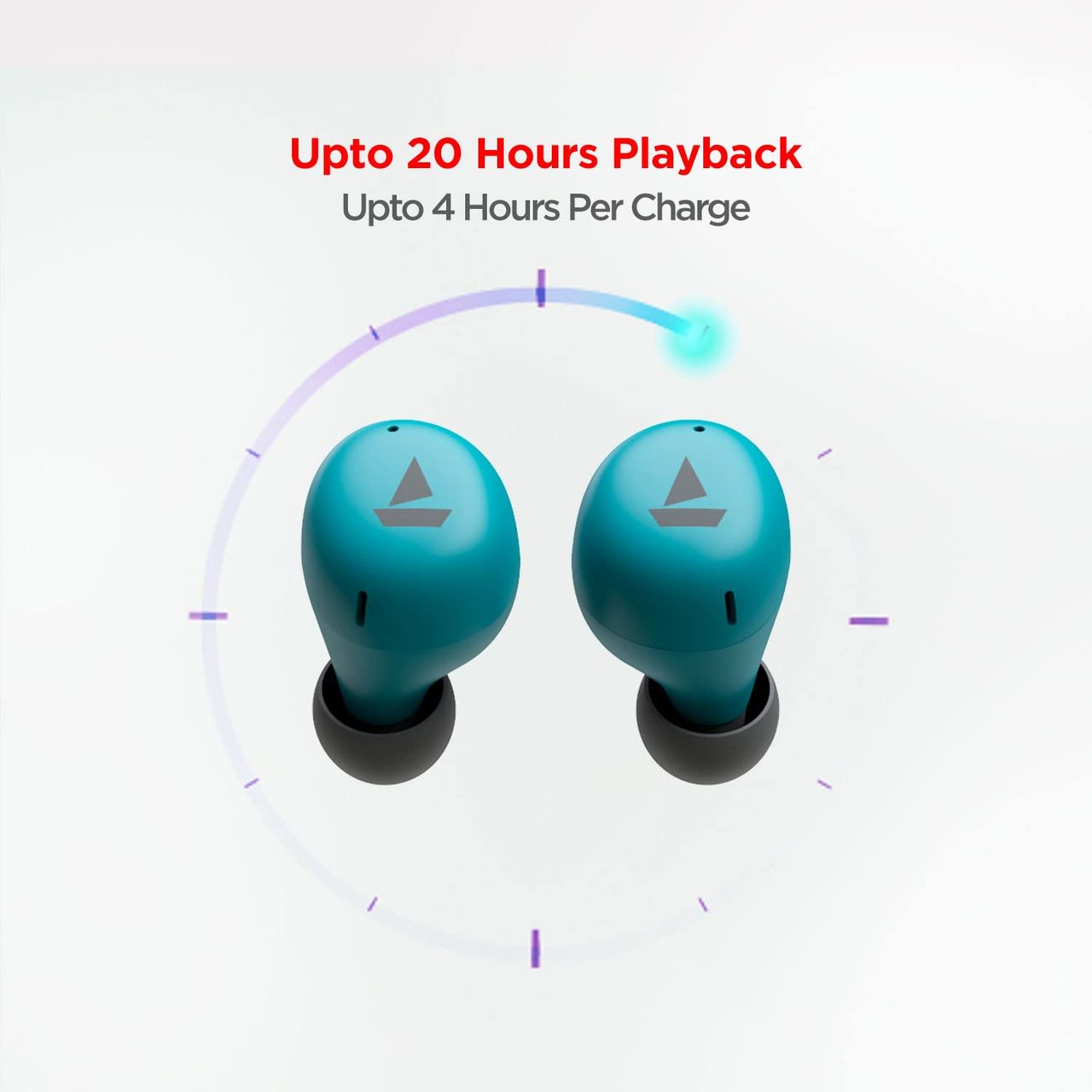 boAt Airdopes 381 Tws Earbuds With 20 Hours Playback, Asap Charge, Iwp Technology(Teal Blue)