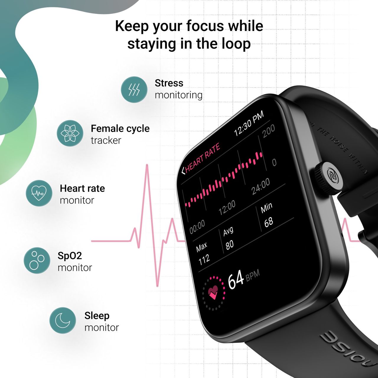 Noise ColorFit Loop Smartwatch | Jet Black