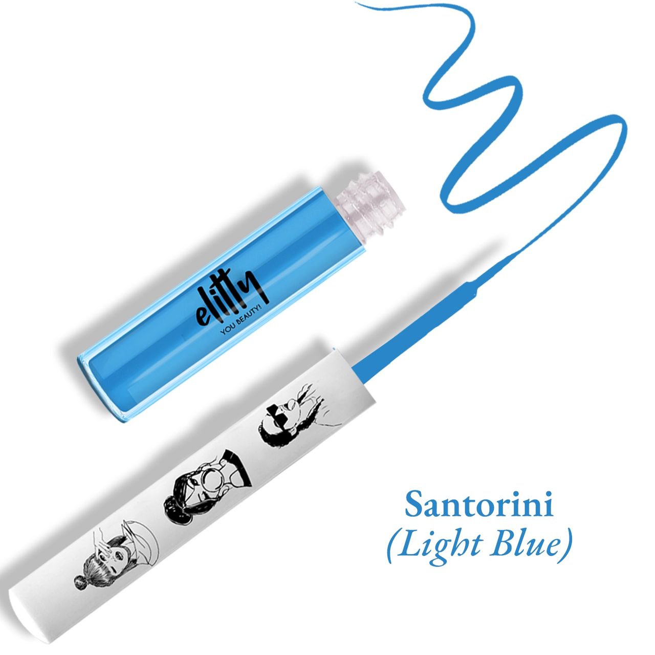 Elitty Waterproof Liquid Eyeliner - Light Blue | Santorini