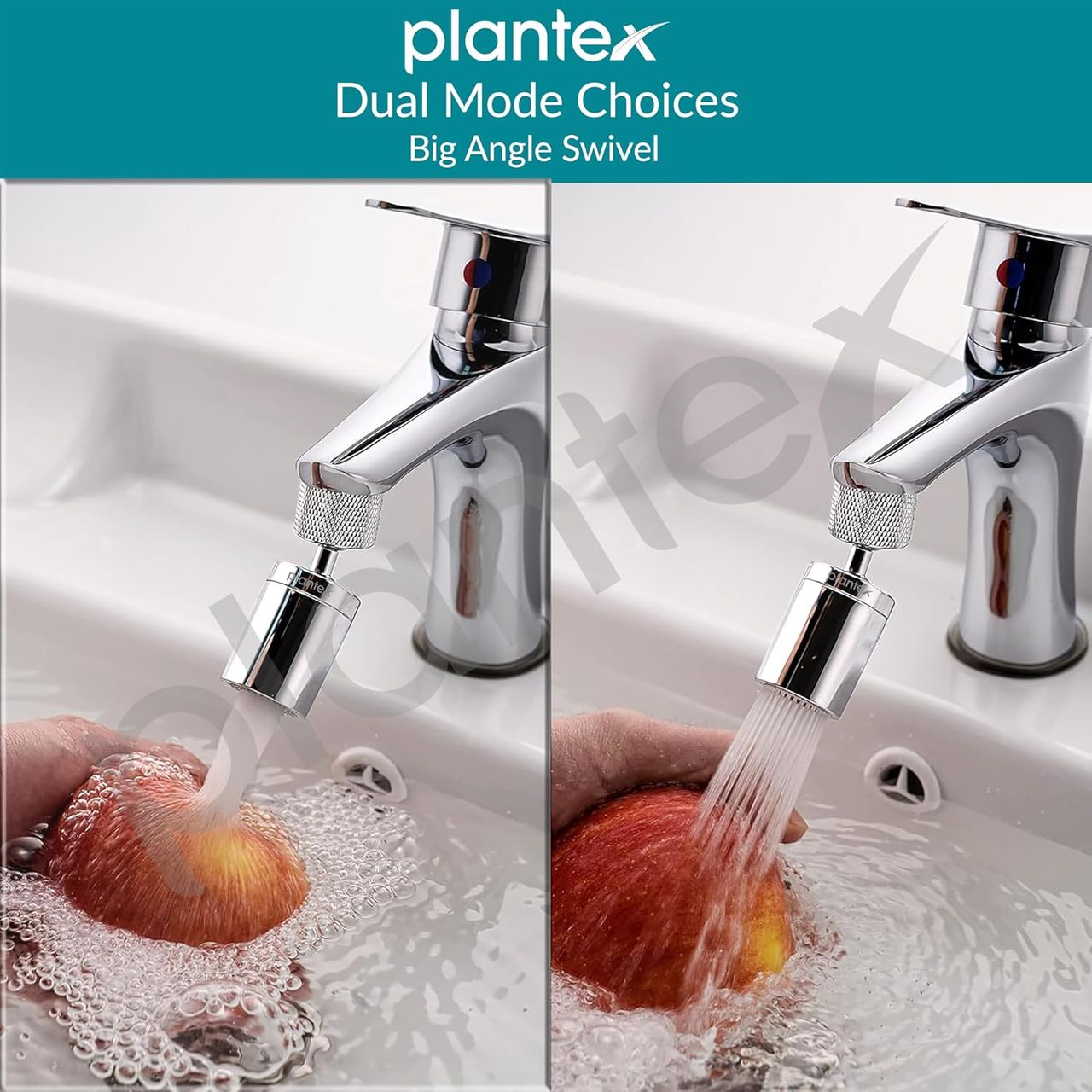 Plantex Brass Tap Extender for Kitchen Sink with Flexible 360 Swivel and 2 Modes - Chrome