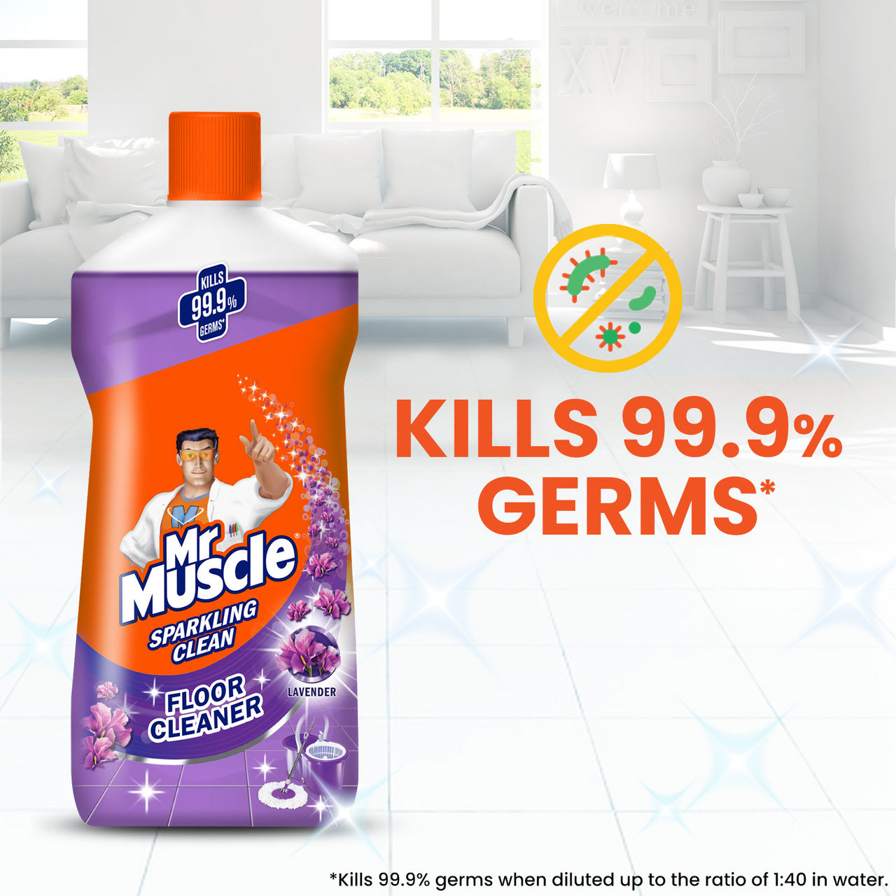 Mr. Muscle Lavender Sparkling Floor Cleaner Liquid