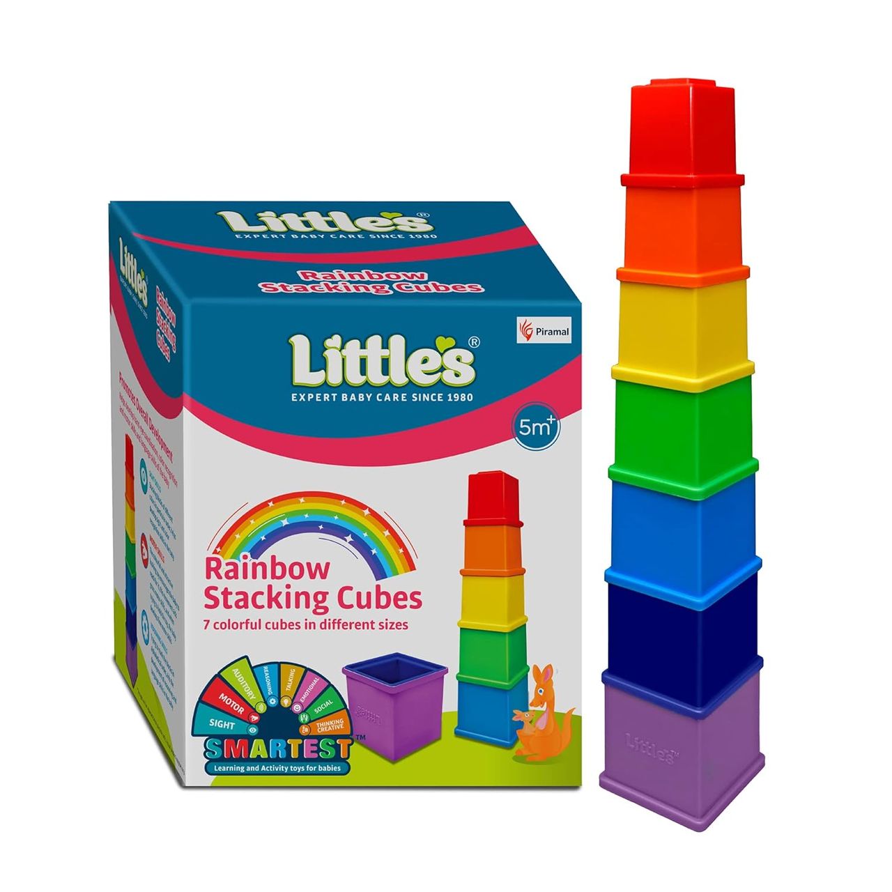 Littles Rainbow Stacking Drums Multicolour - 7 Pieces Pack