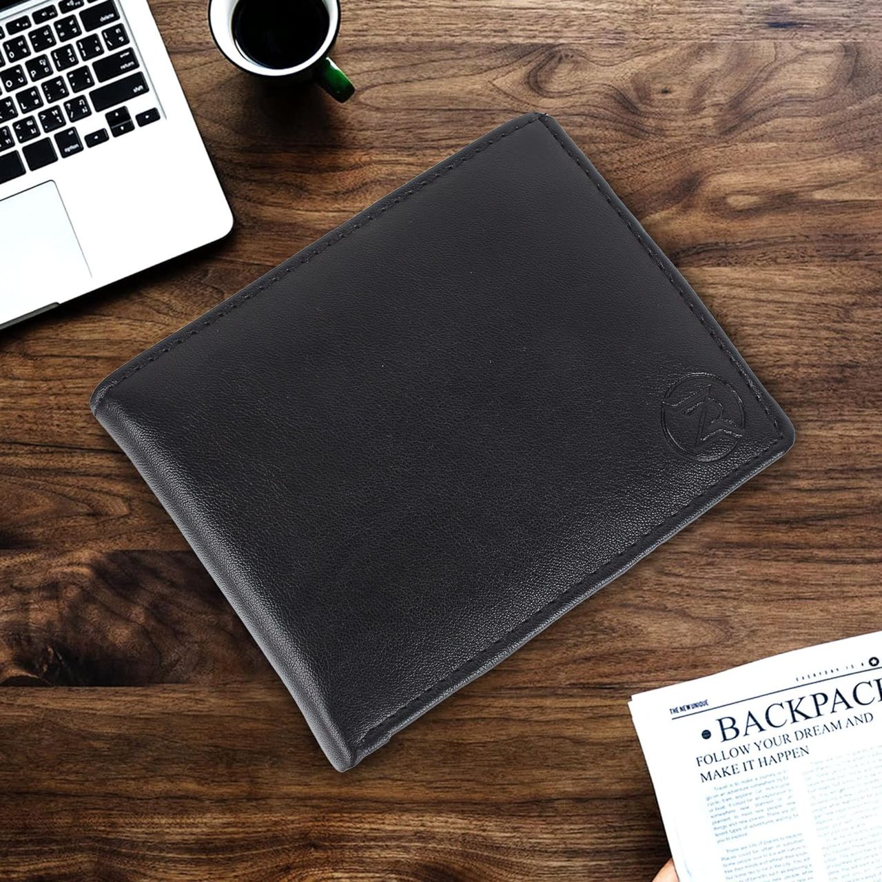 Urban-T Men's Solid Genuine Leather Bi-Fold Wallet | Black - Free Size