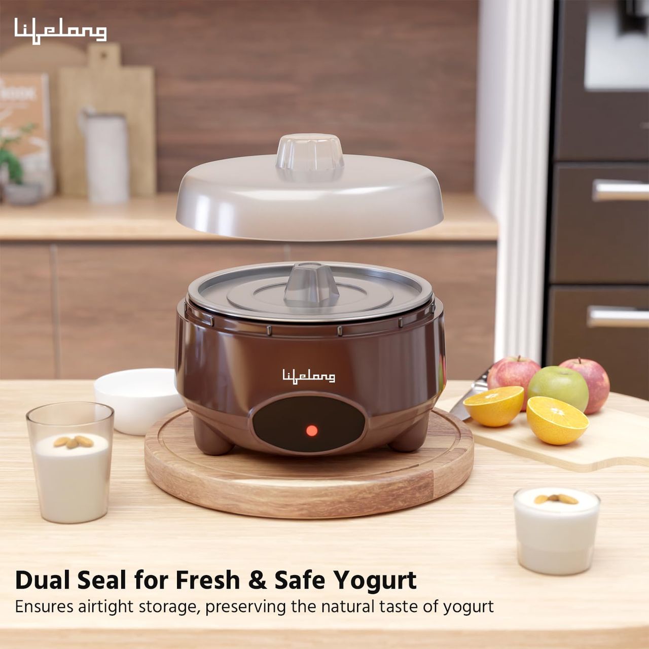Lifelong Yogurt & Curd Maker for Home|Automatic Curd Maker with Auto Temperature Regulation(1 Lit)