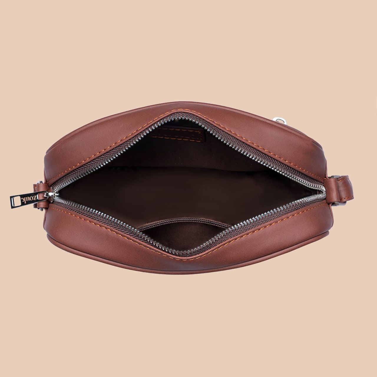 Zouk Women's Vegan Leather 2.4 L Sling Bag | Black and Red - One Size