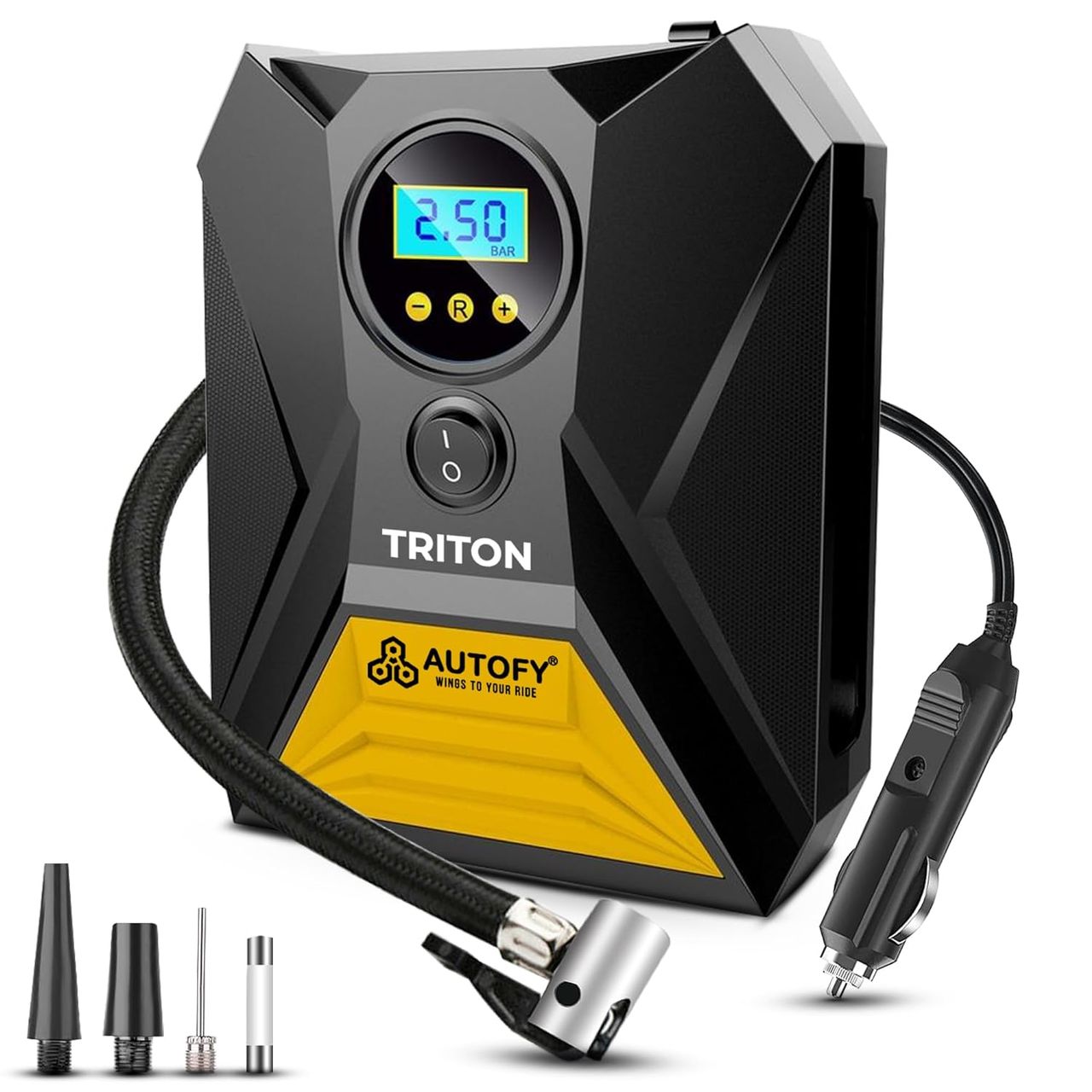 Autofy Triton With Auto Cut Car Tyre Inflator 150Psi With Emergency Led | 120W-12V