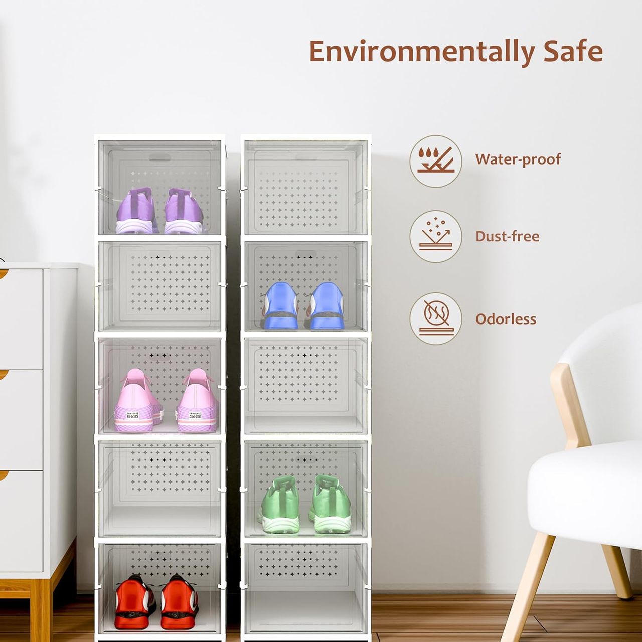 Kuber Industries (6-Layer) Foldable Storage Rack for Shoe | Slippers & Books | White