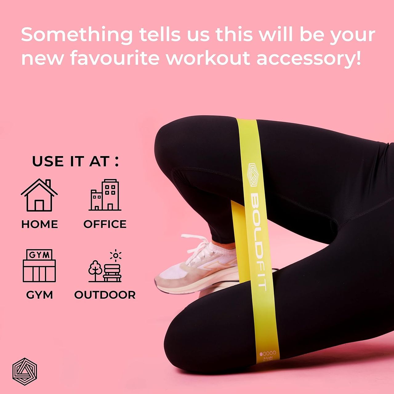 Boldfit Resistance Bands Mini Loop Hip Band Toning Exercise Band Latex Thera Set Of 3 Light