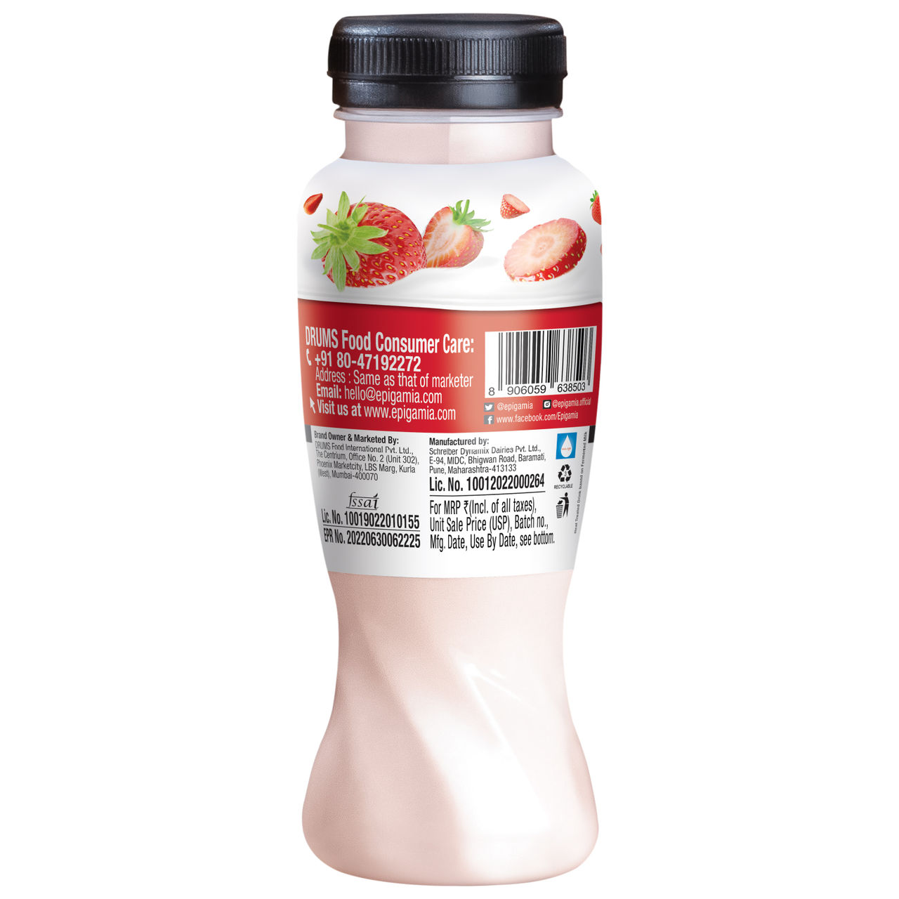 Epigamia Greek Yogurt Smoothie- Strawberry 180 ml Combo
