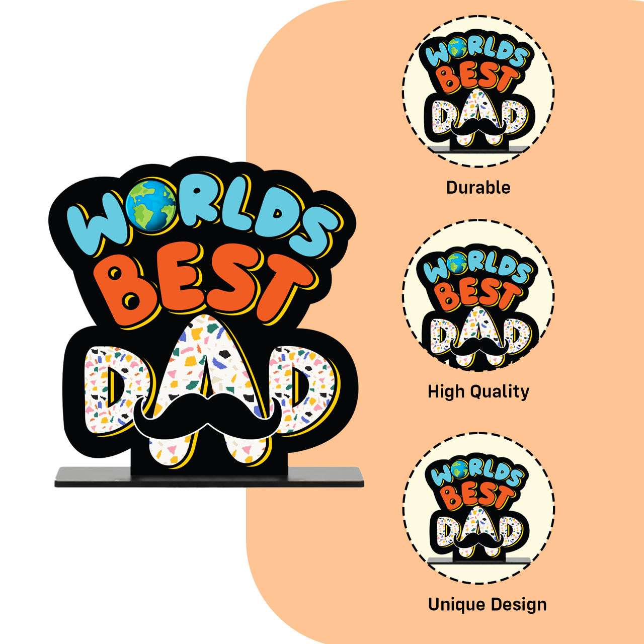 Party Propz Worlds Best Dad Trophy -1 pc