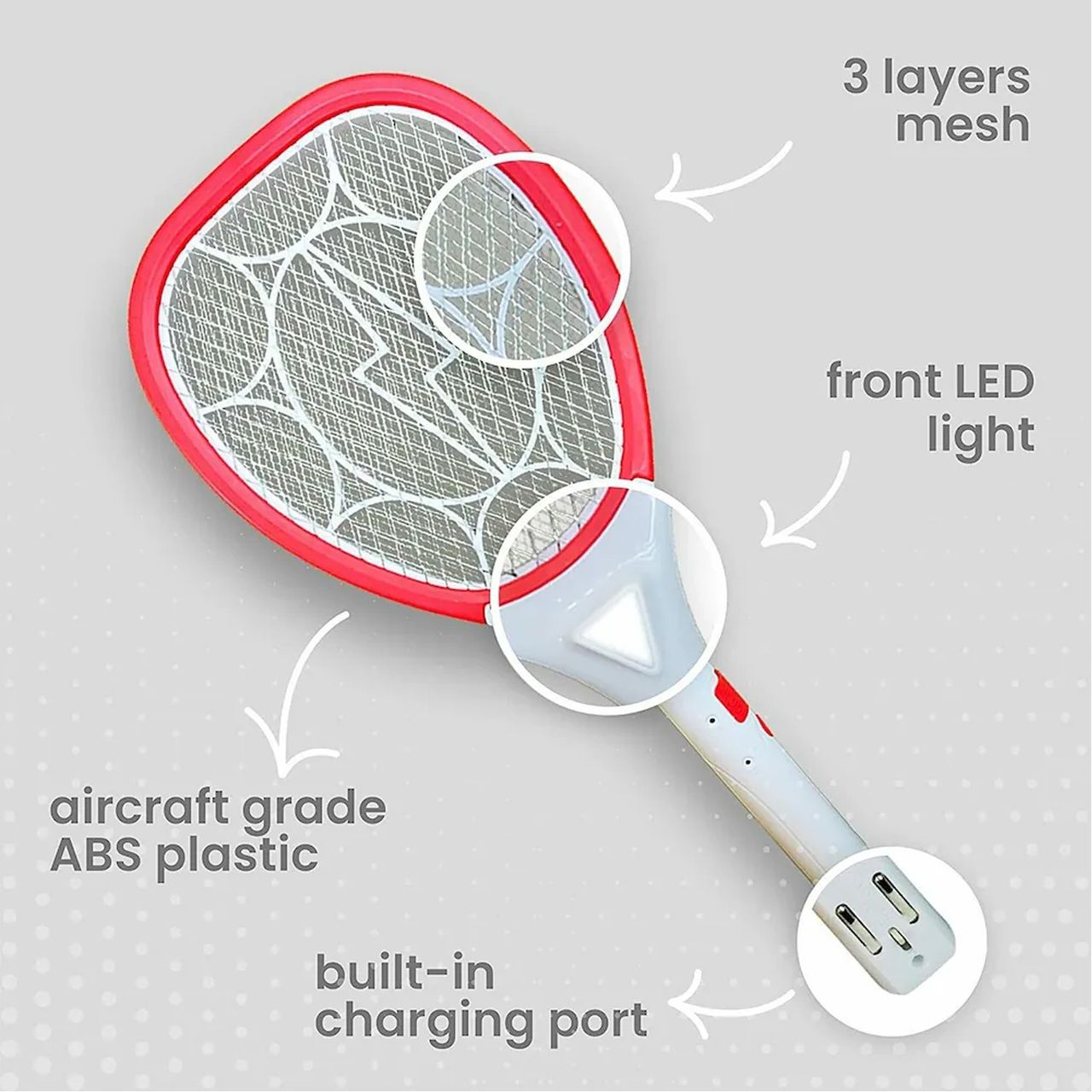 Mr. Right Rechargeable Mosquito Racket With LED | Light Rechargeable Battery