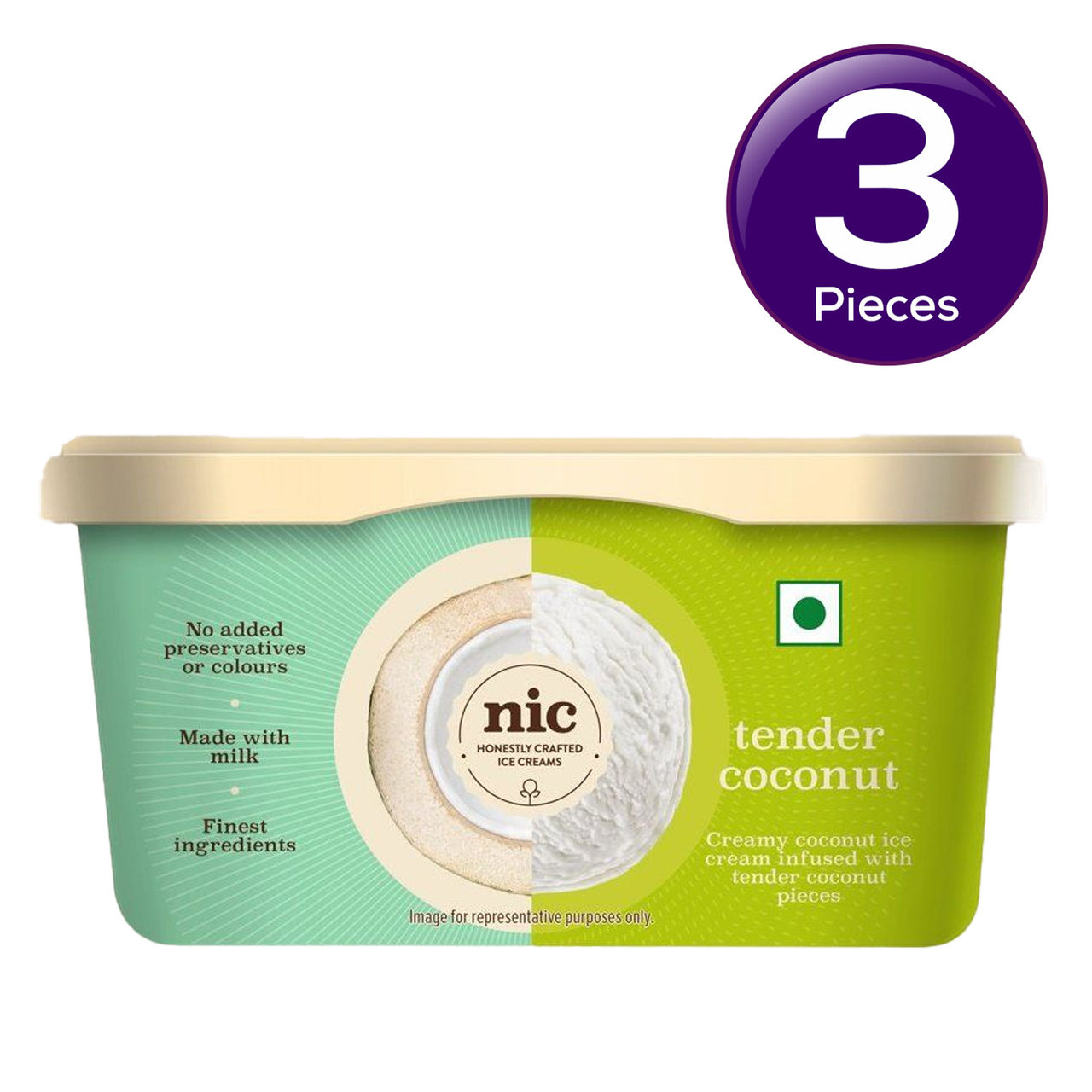 NIC Tender Coconut Ice Cream 500 ml Combo