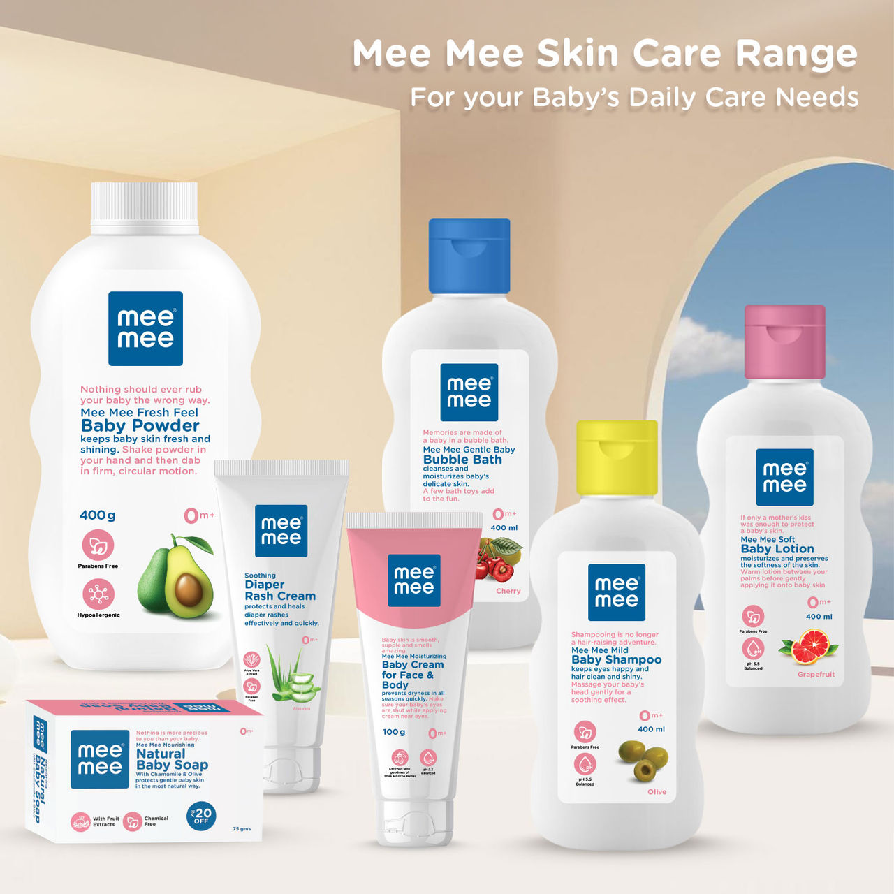 Mee Mee Cartoon Baby Care Gift Set For Babies | Multicolour | 0 - 3 years