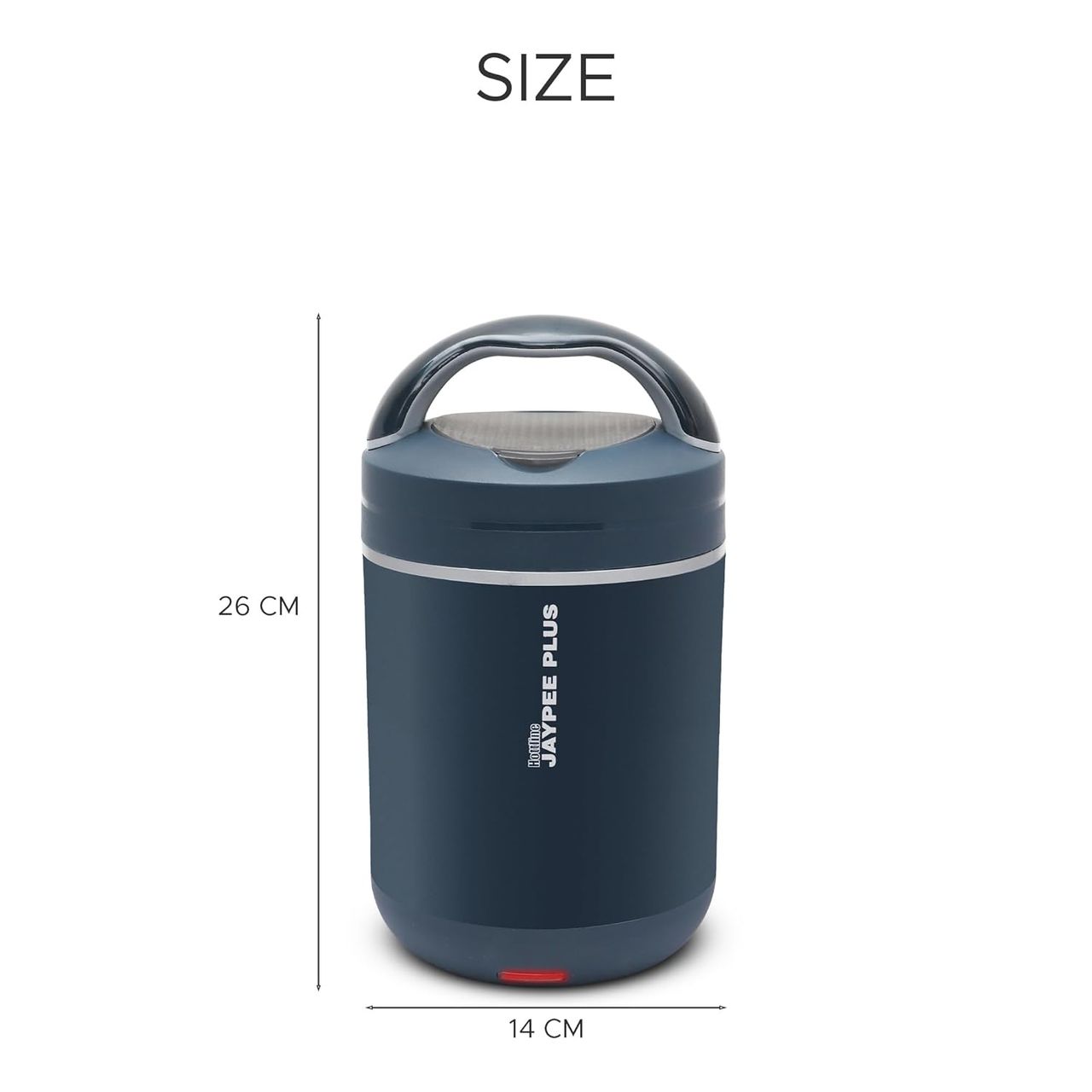 Jaypee Plus Hott Line Electric Lunch Box, 3 Stainless Steel Container, Dark Blue
