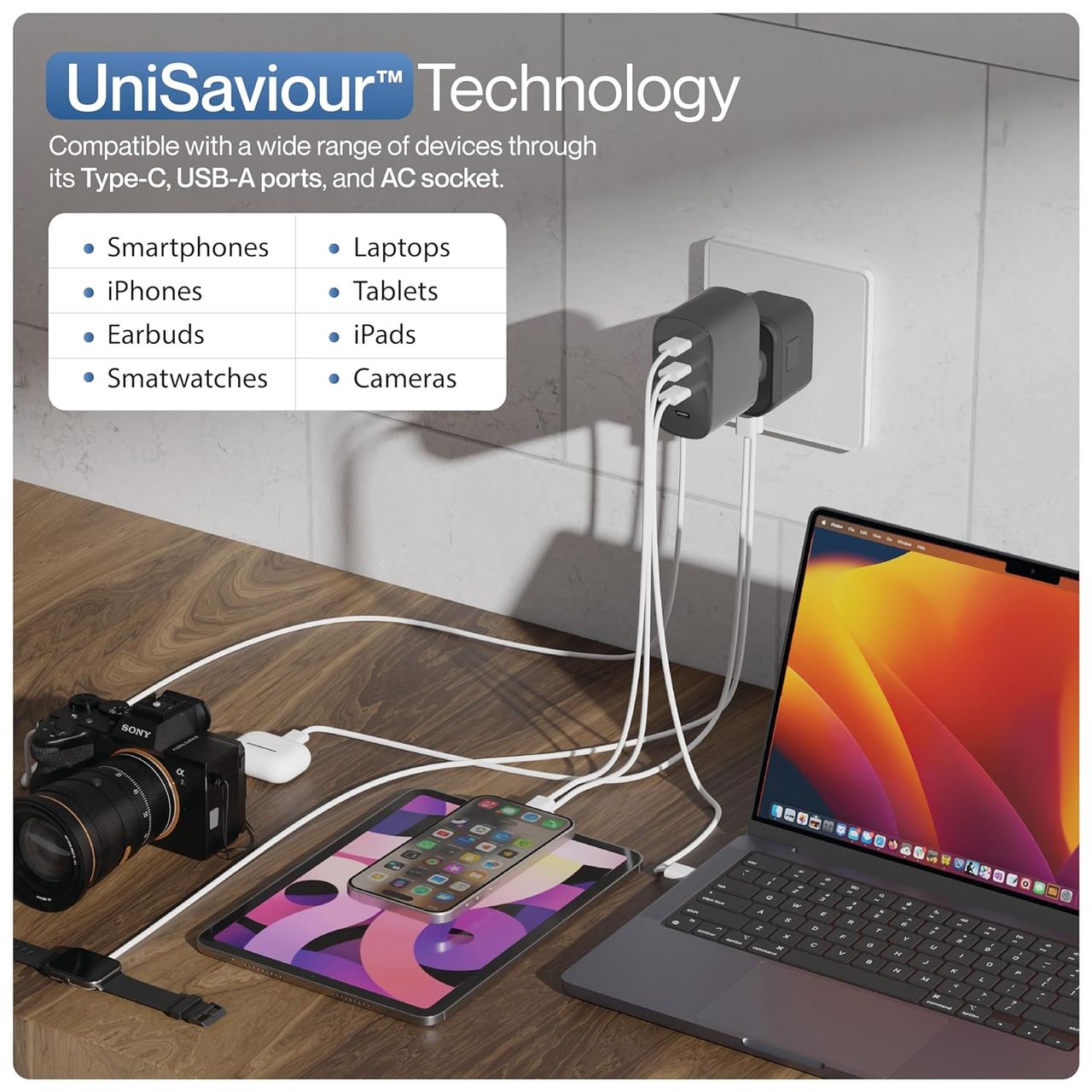Ambrane Universal Travel Adapter 4 In-1 Fast Charging For Eu, Uk, Usa/Aus & Other Countries