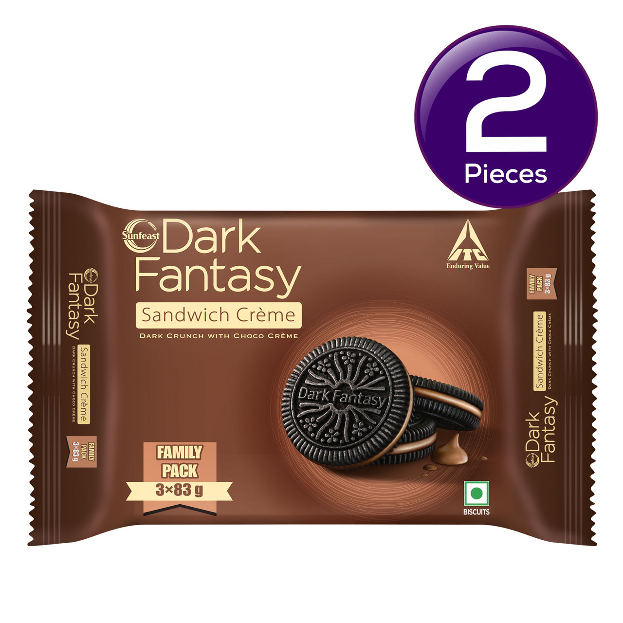 Sunfeast Dark Fantasy Crème | Made With Real Chocolate 249 g Combo