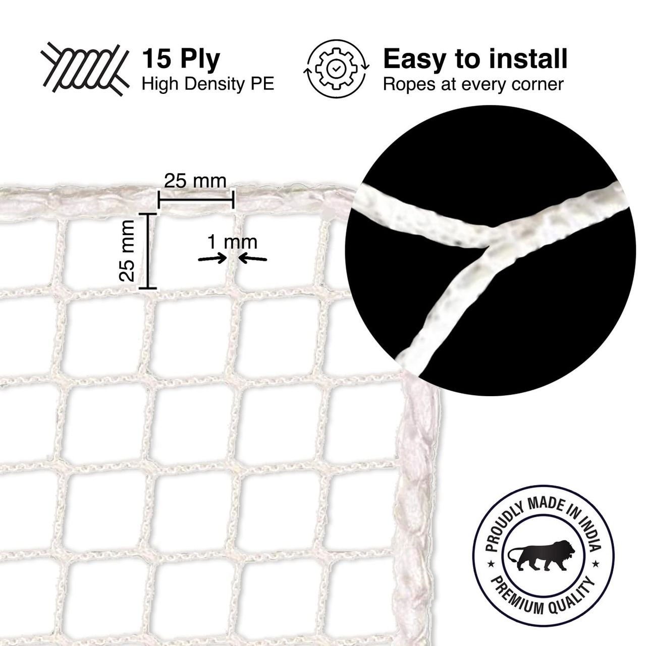 Mr. Right Pigeon Nets for Balconies | WHite