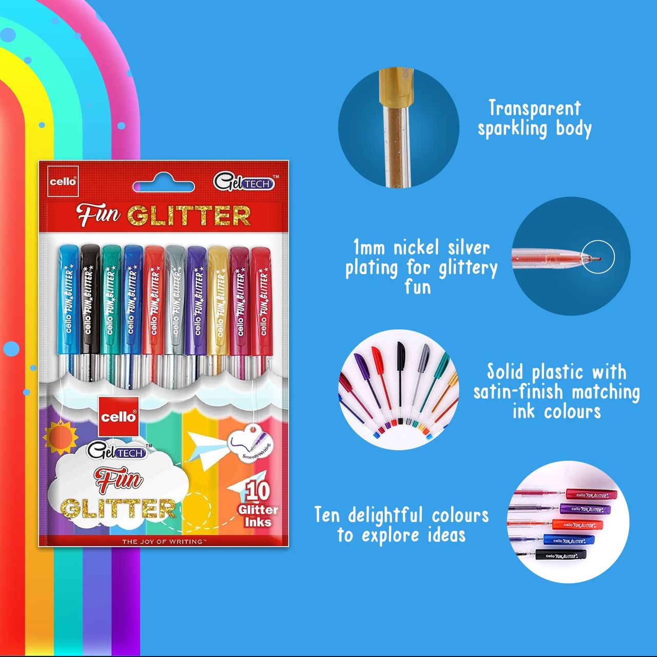 Cello Geltech Fun Glitter Assorted