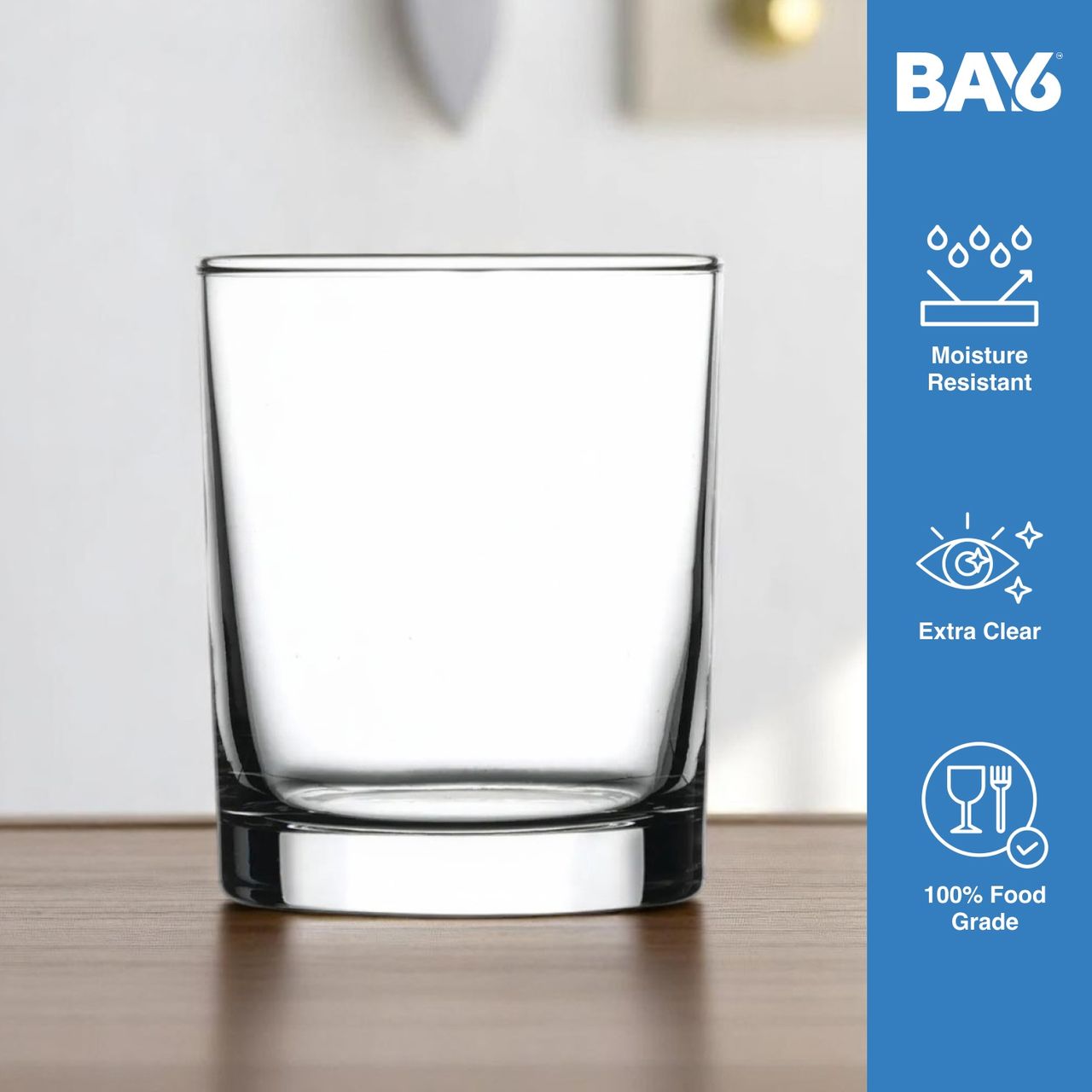 BAY6 Imported Whisky Glass Set- 300 ml - (6pc)