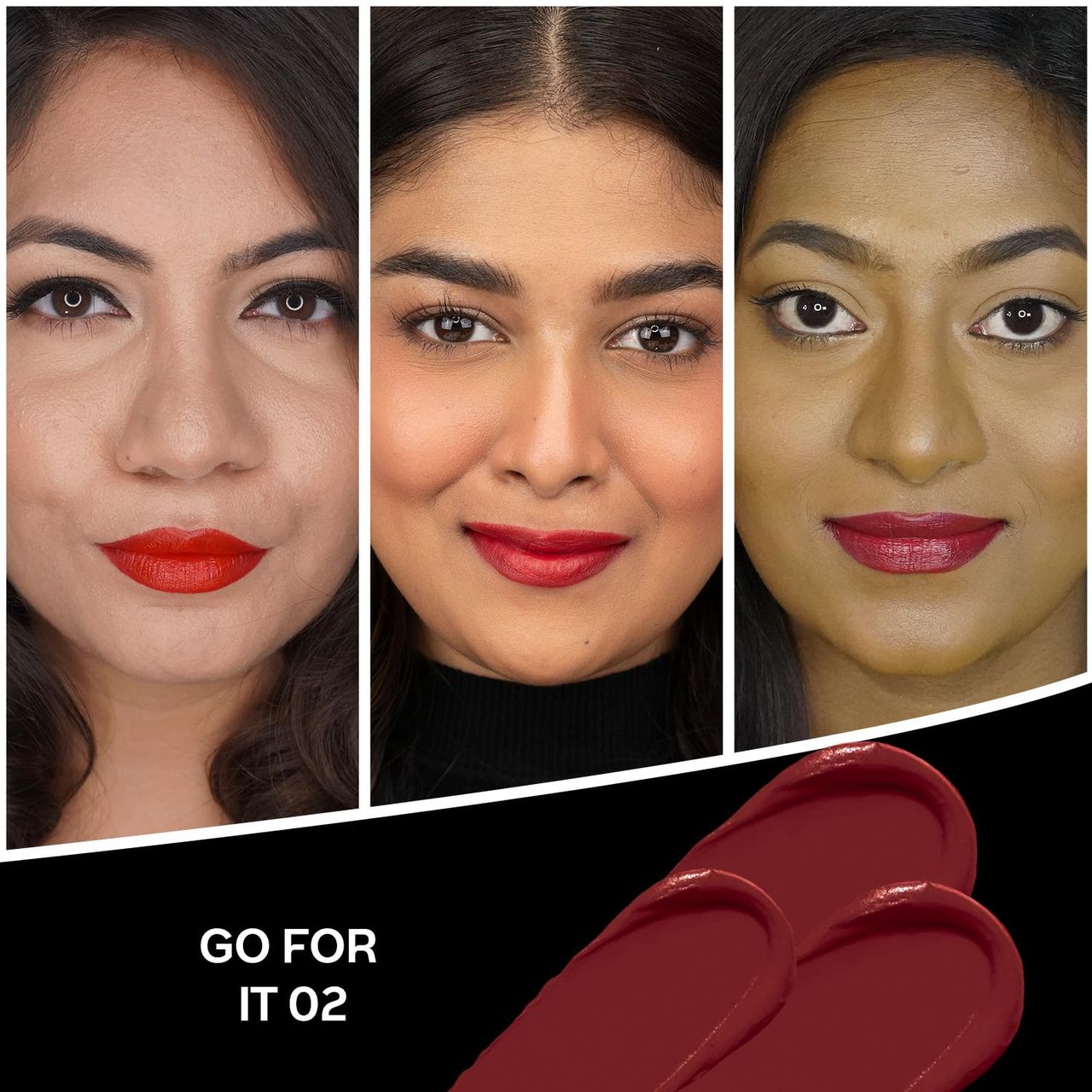 Faces Canada Comfy Matte Creme Lipstick - Go For It 02, 8HR Long Stay | Intense Color