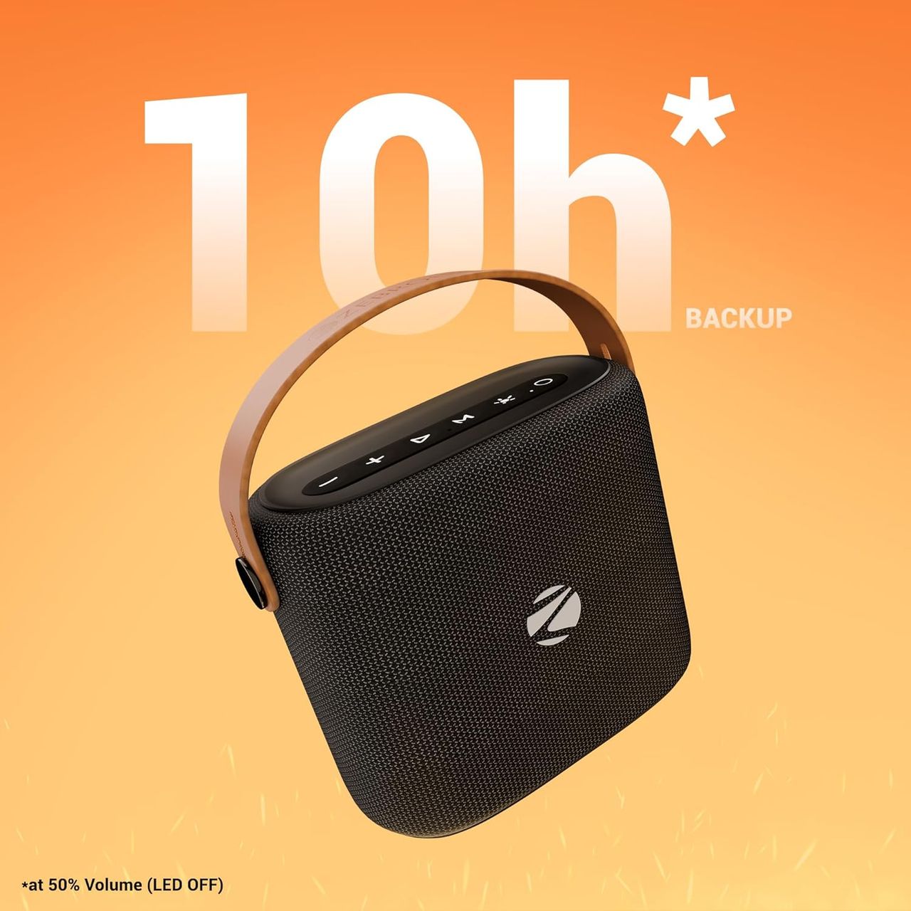 Zebronics Sound Feast 70 10W Portable Speaker, Bt v5.3, Projection Light, TWS, 10h* backup, Carry Strap