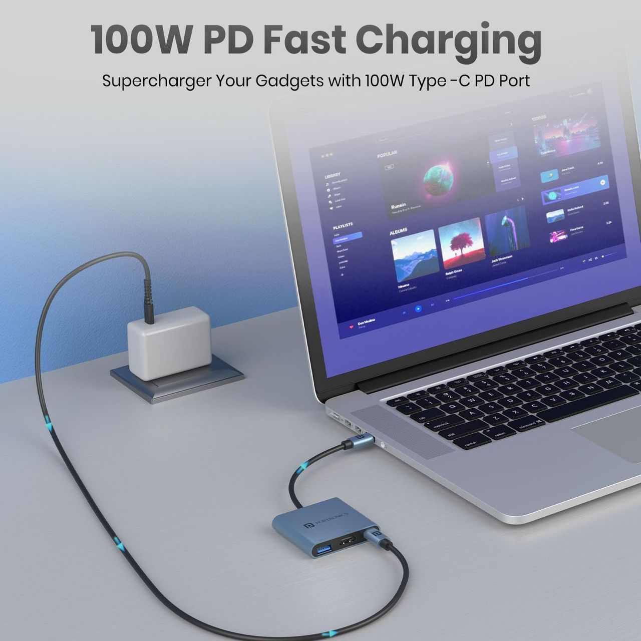 Portronics C-Konnect Plus Type C 3-In-1 To Hdmi + Usb Hub