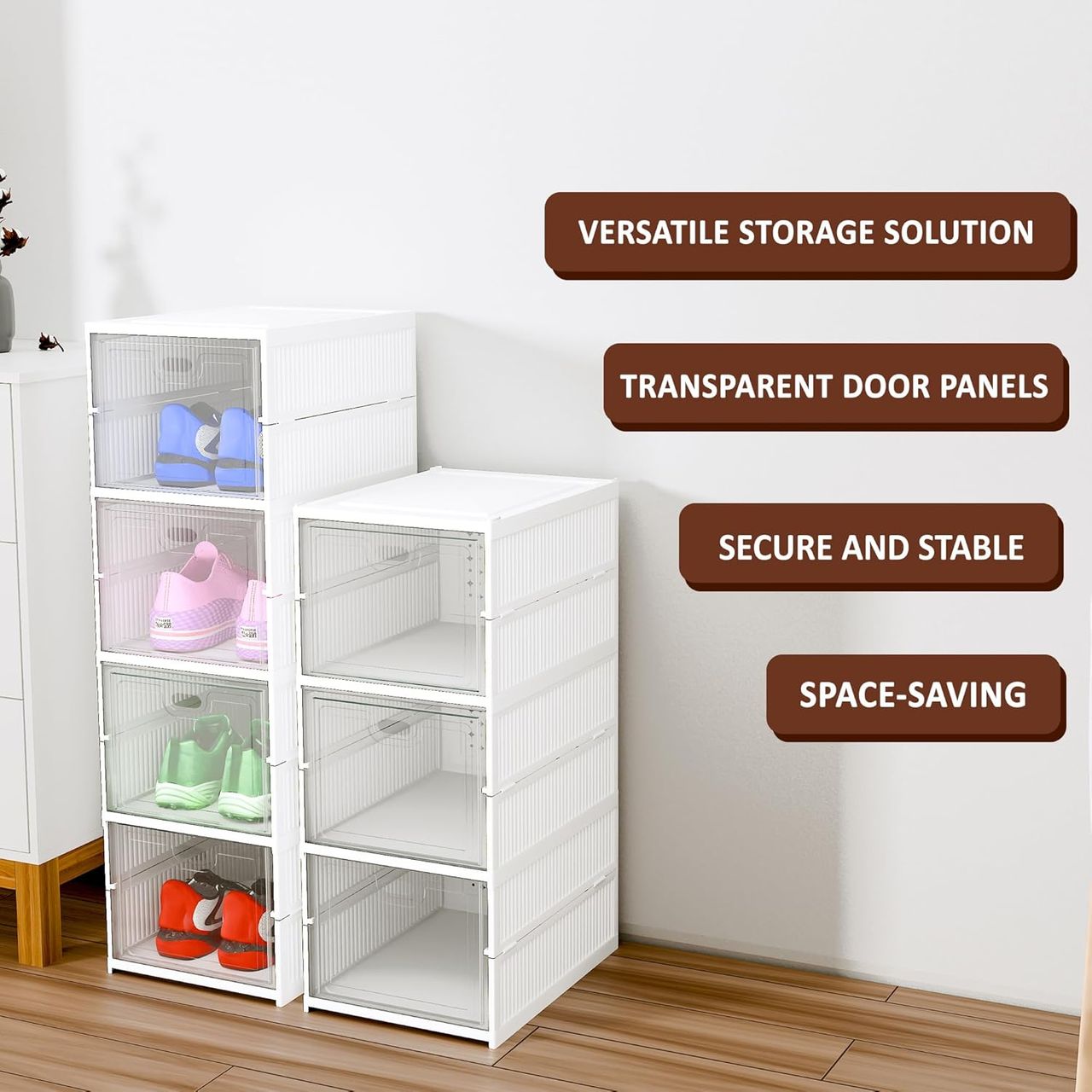 Kuber Industries (6-Layer) Foldable Storage Rack for Shoe | Slippers & Books | White