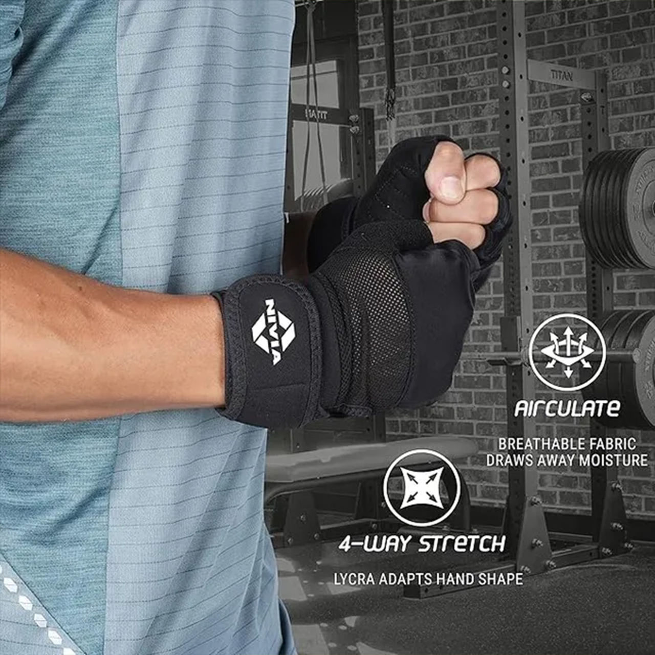 Nivia Enduro Cross Training Gloves | Small | Black