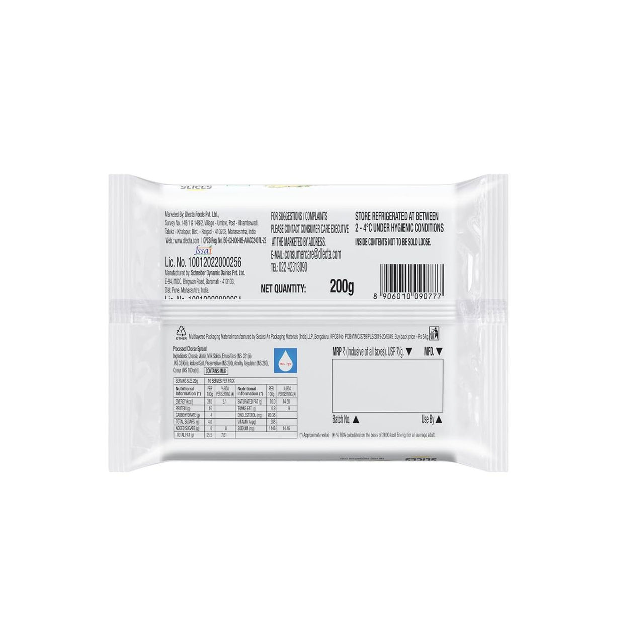 D'lecta Cheese Slices