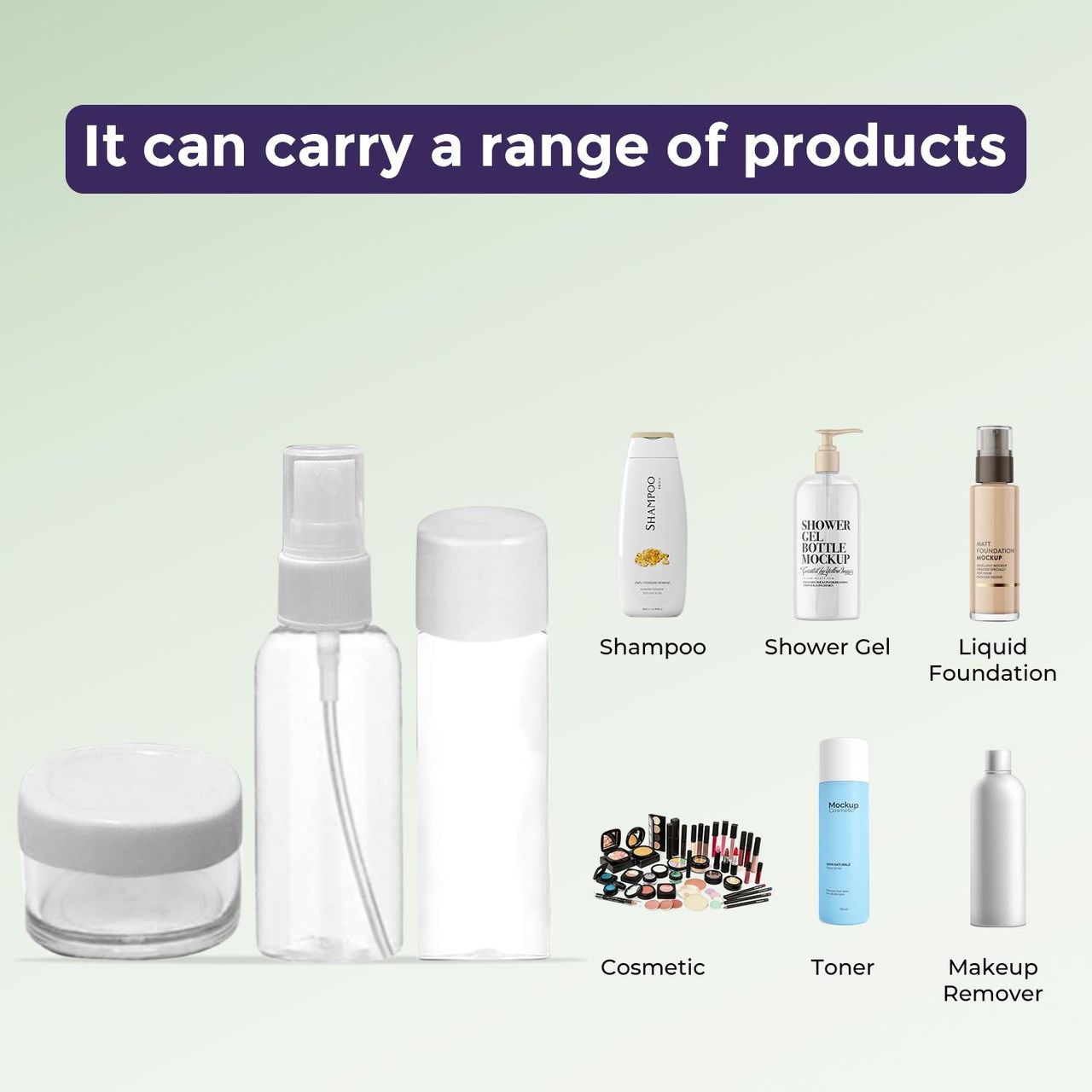 4-Pcs Travel Bottles Kit, Portable Refillable Toiletry Containers Set