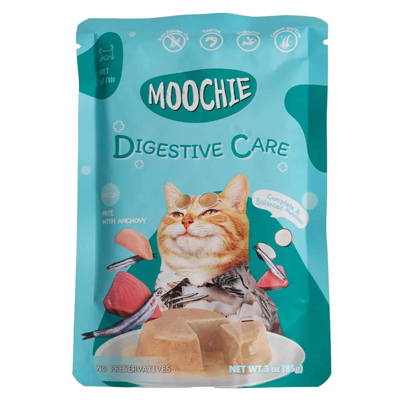 Moochie Cat Wet Food  Digestive Care - Pate With Anchovy