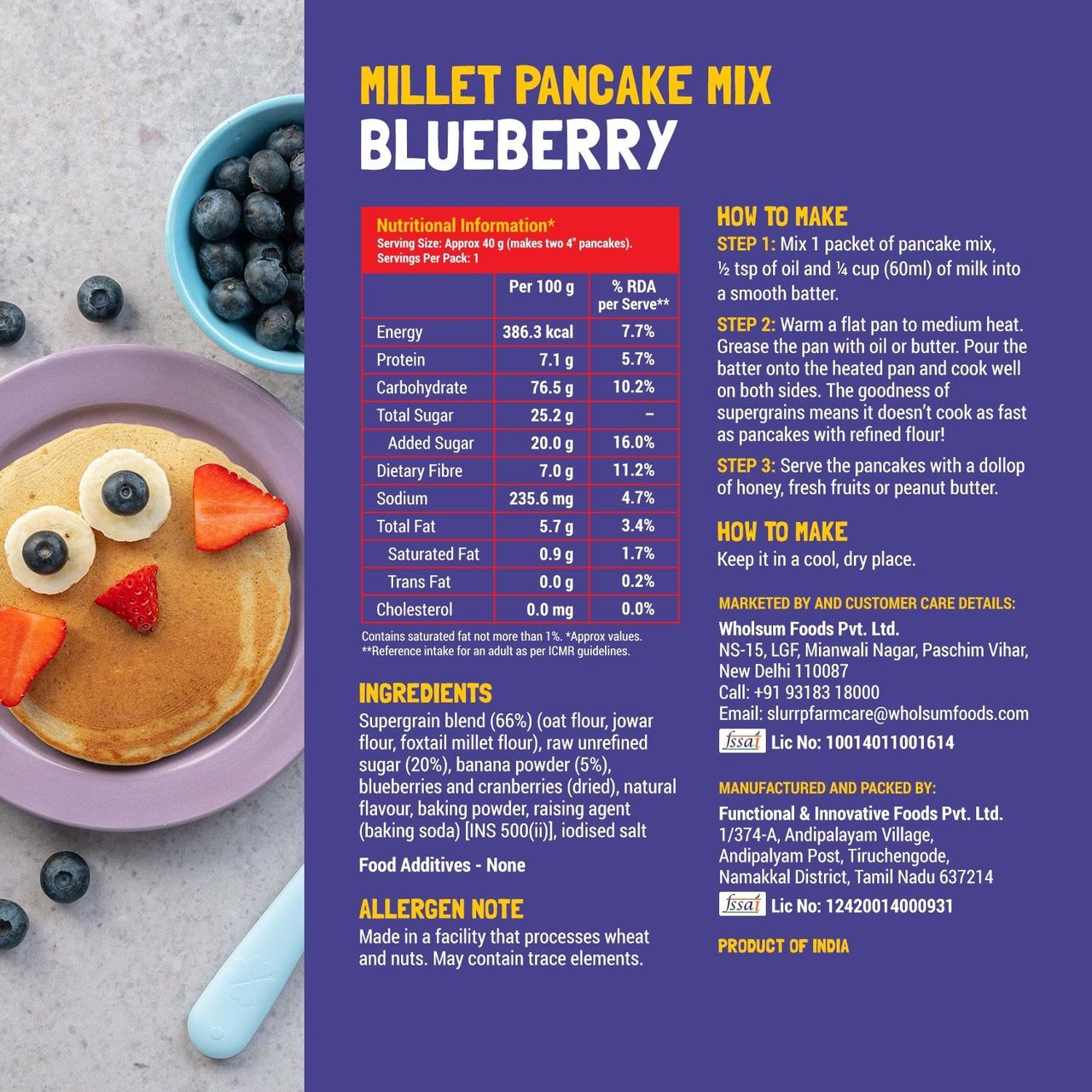 Mille Slurrp Farm Trial Pack Pancake Mix Combo | Packet