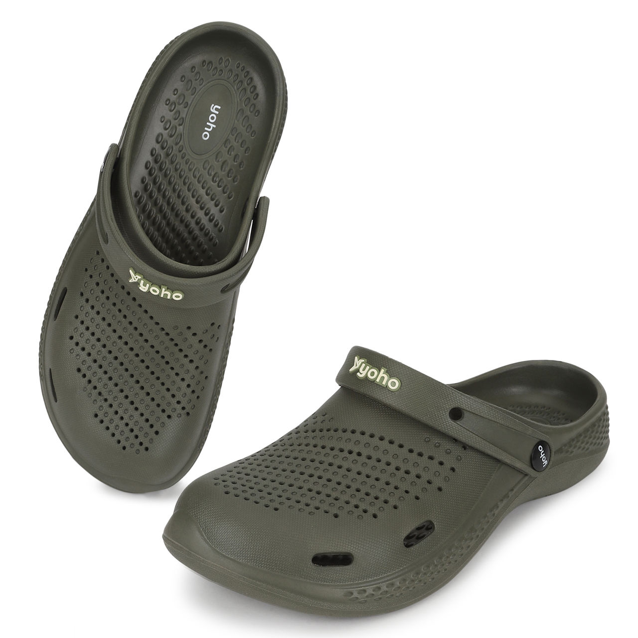 Yoho Men Classic Clogs Olive Green - UK6