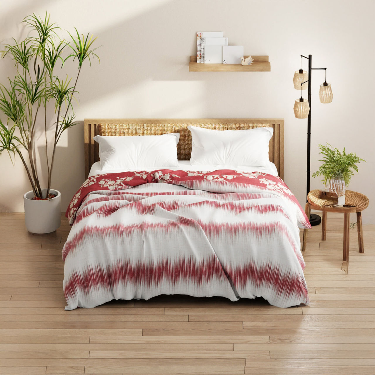 Kopa Super Soft Microfiber Comforter for All Weather | Single Size | Abstract | Blush, Burgundy