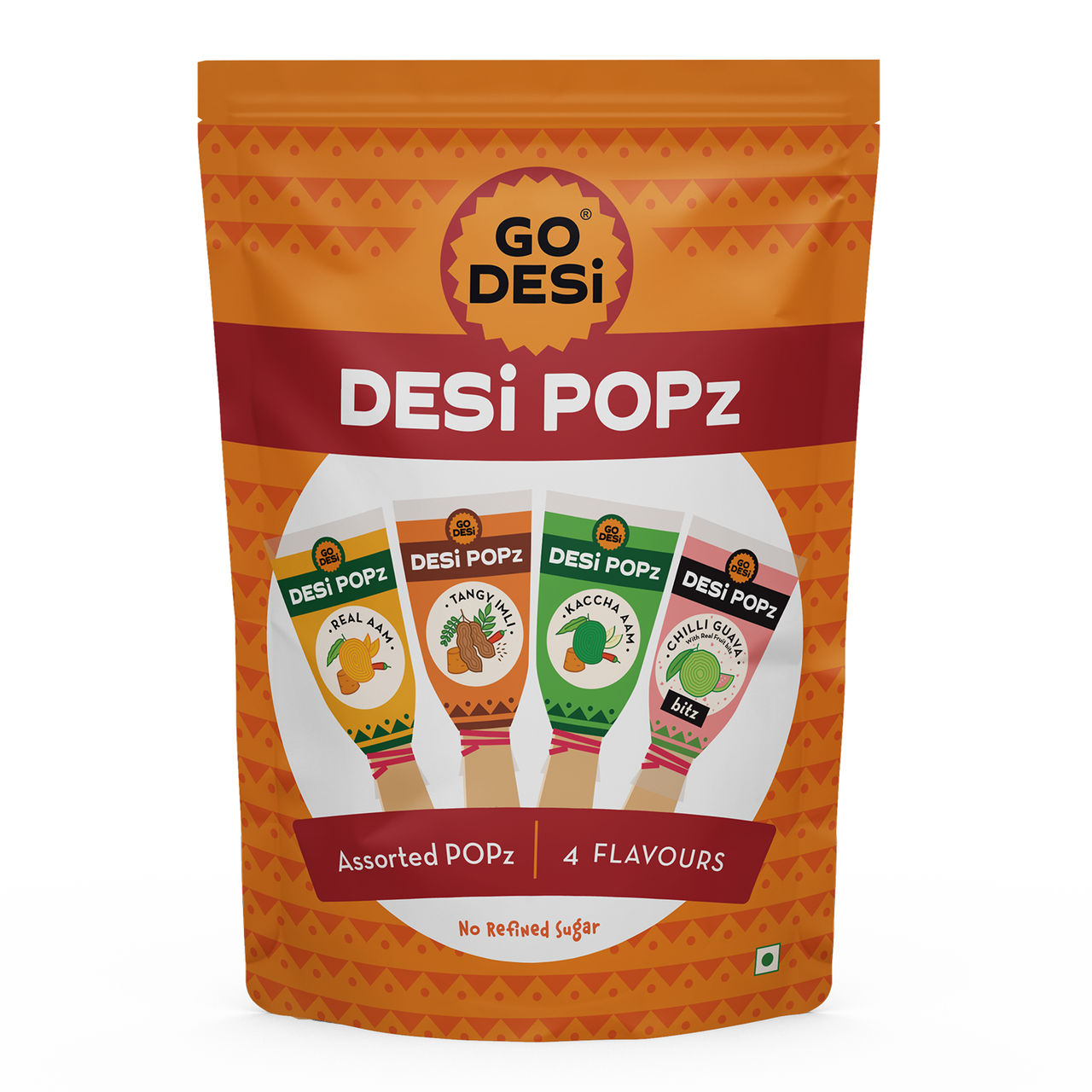Tangy Imli (Tamarind) 10 Pcs Sour Candy | No Refined Sugar | Lollipop By Go Desi (10pc) & Assorted Candy 20 Pcs, Tangy Imli, Kaccha & Real Aam, Chilli Guava No Refined Sugar (20pc) Combo