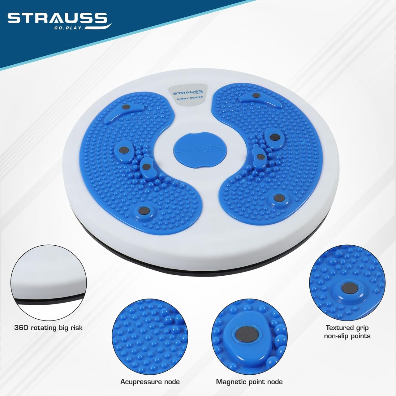 Strauss Tummy Twister, (White/Blue)