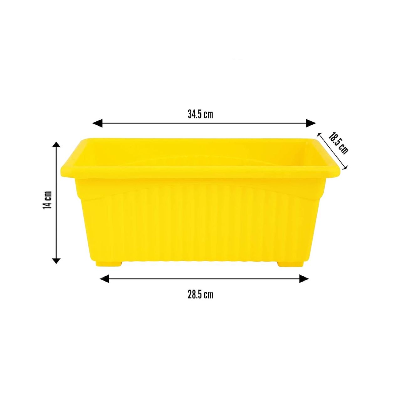 Nayra Rectangular Shape Plastic Tub Planters/Flower Pots| Set of 3