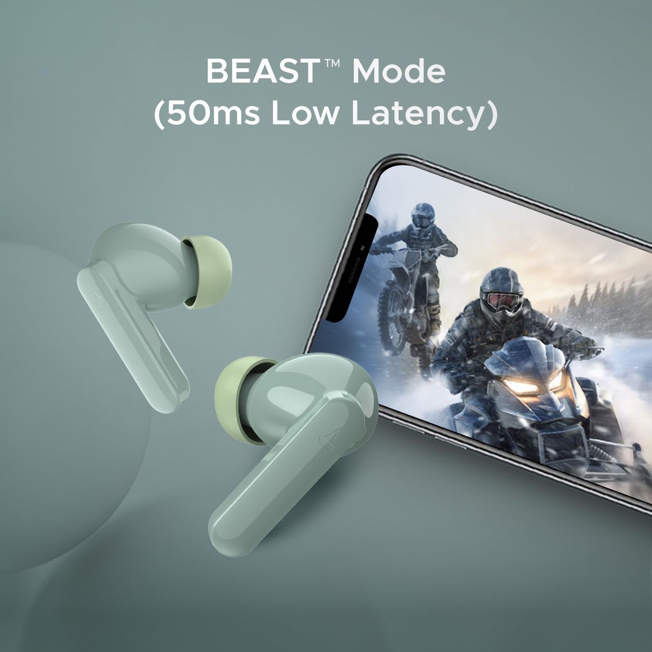 boAt Airdopes Ultra Plus Tws in Ear Earbuds With 50 Hrs Playback, 4-mic Enx Technology(Olive Slate)