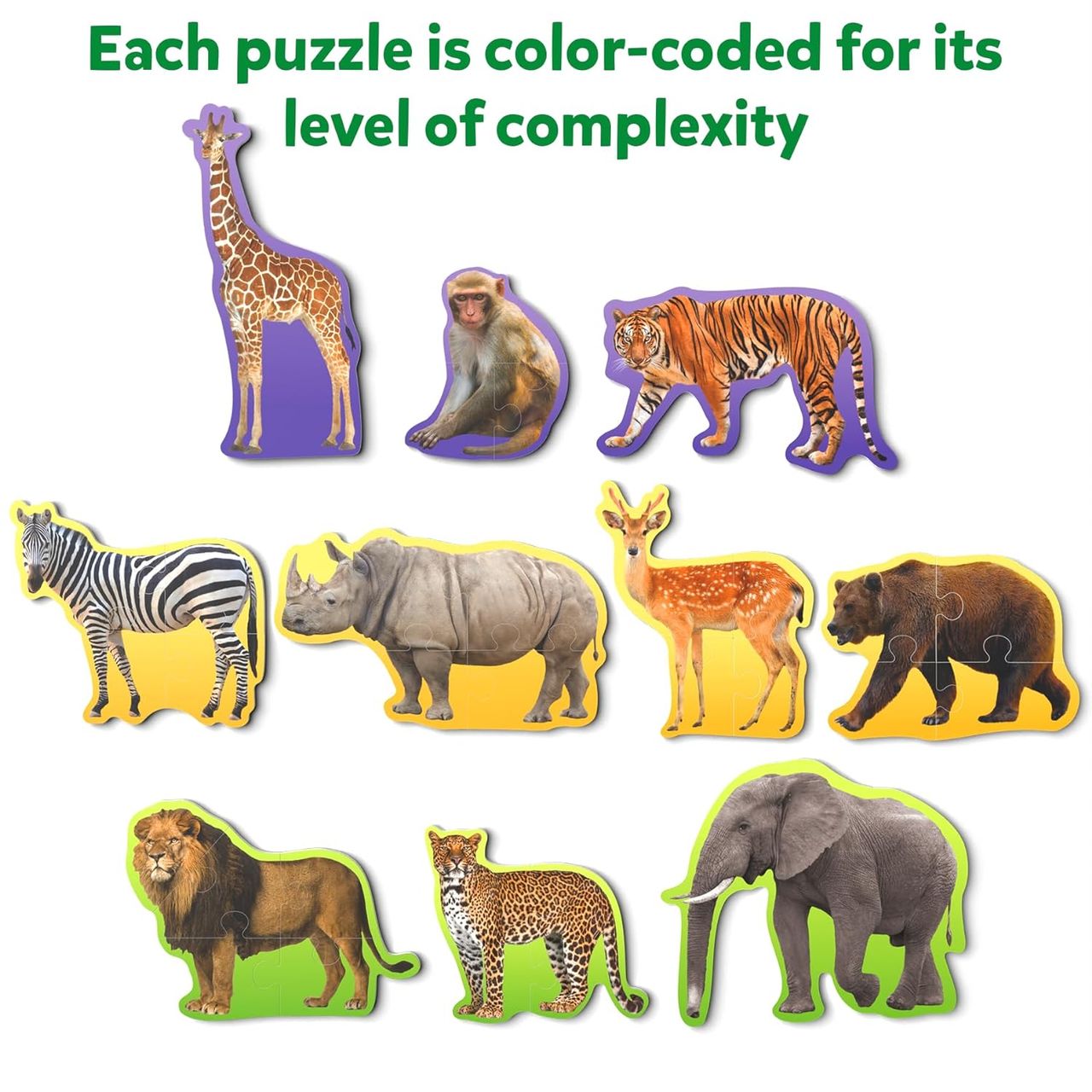 Skillmatics Step By Step Puzzle - Wild Animal Jigsaw & Toddler Puzzles