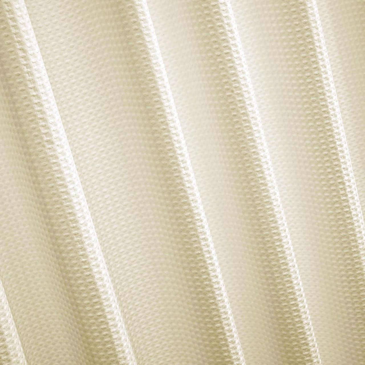 Lushomes Shower Curtain - Cream | Waffle Weave | 12 C-Ring Hooks | Non-PVC | 72 x 78 inch