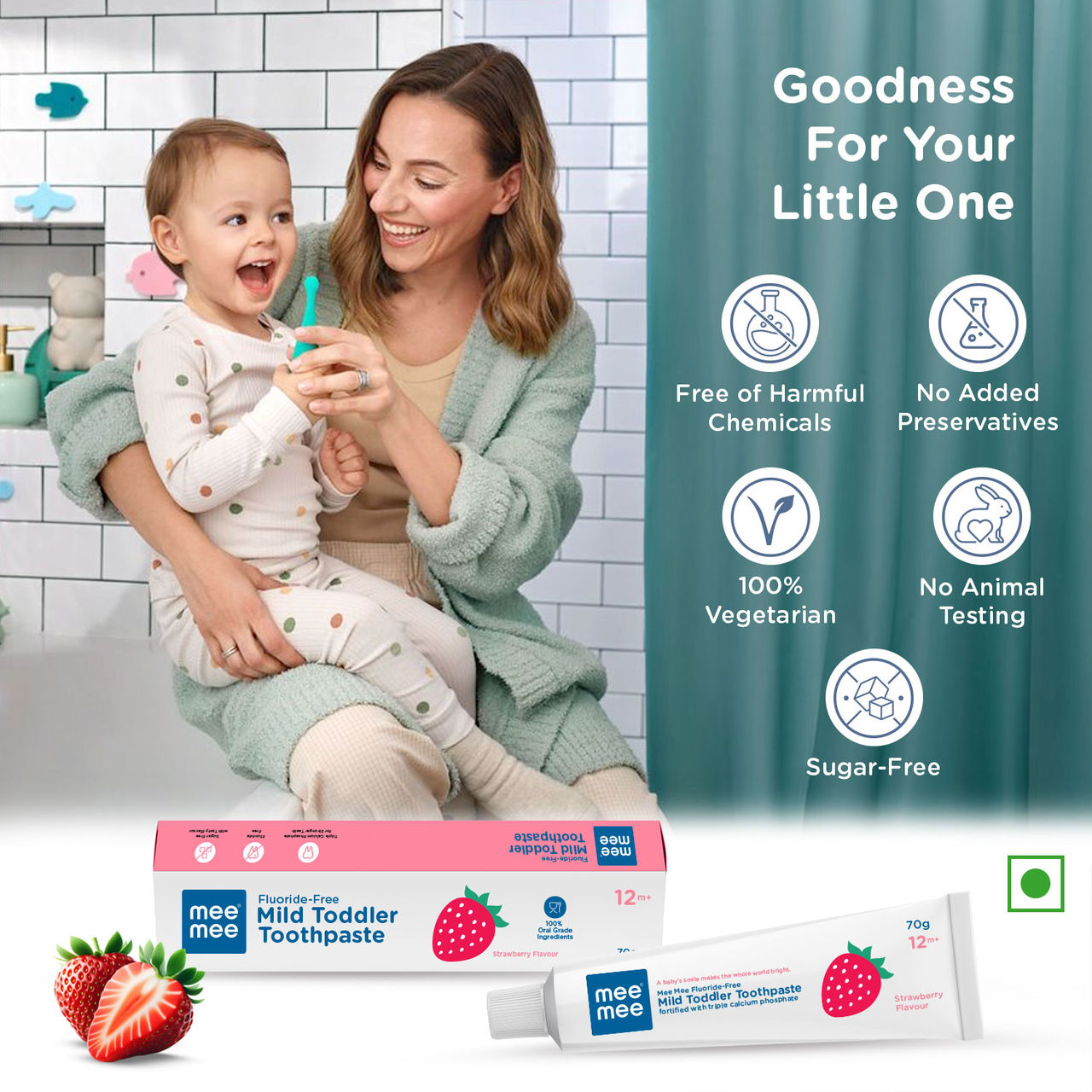 Mee Mee Baby Toothpaste For Kids | Strawberry | 1 - 5 years