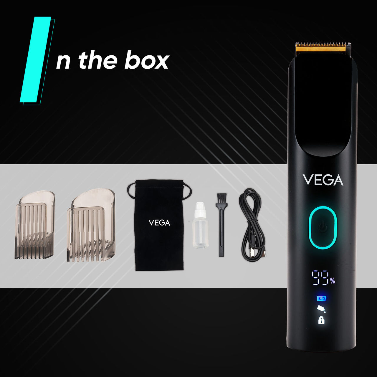 VEGA Smartone Series S1 Vhth-30 Fully Waterproof Trimmer 120 Min Runtime 40 Length Settings (Black)
