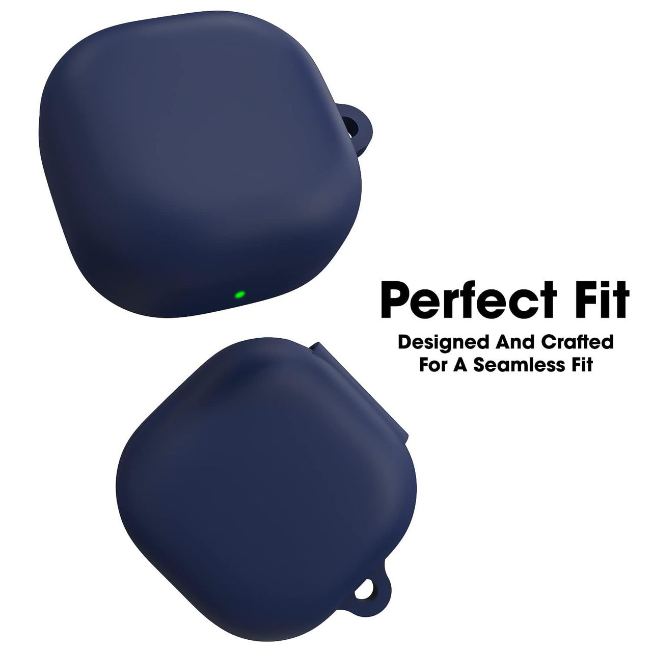 Sounce Silicone Case Cover for Samsung Galaxy Buds 2 | Scratch-Resistant | with Carabiner | Blue
