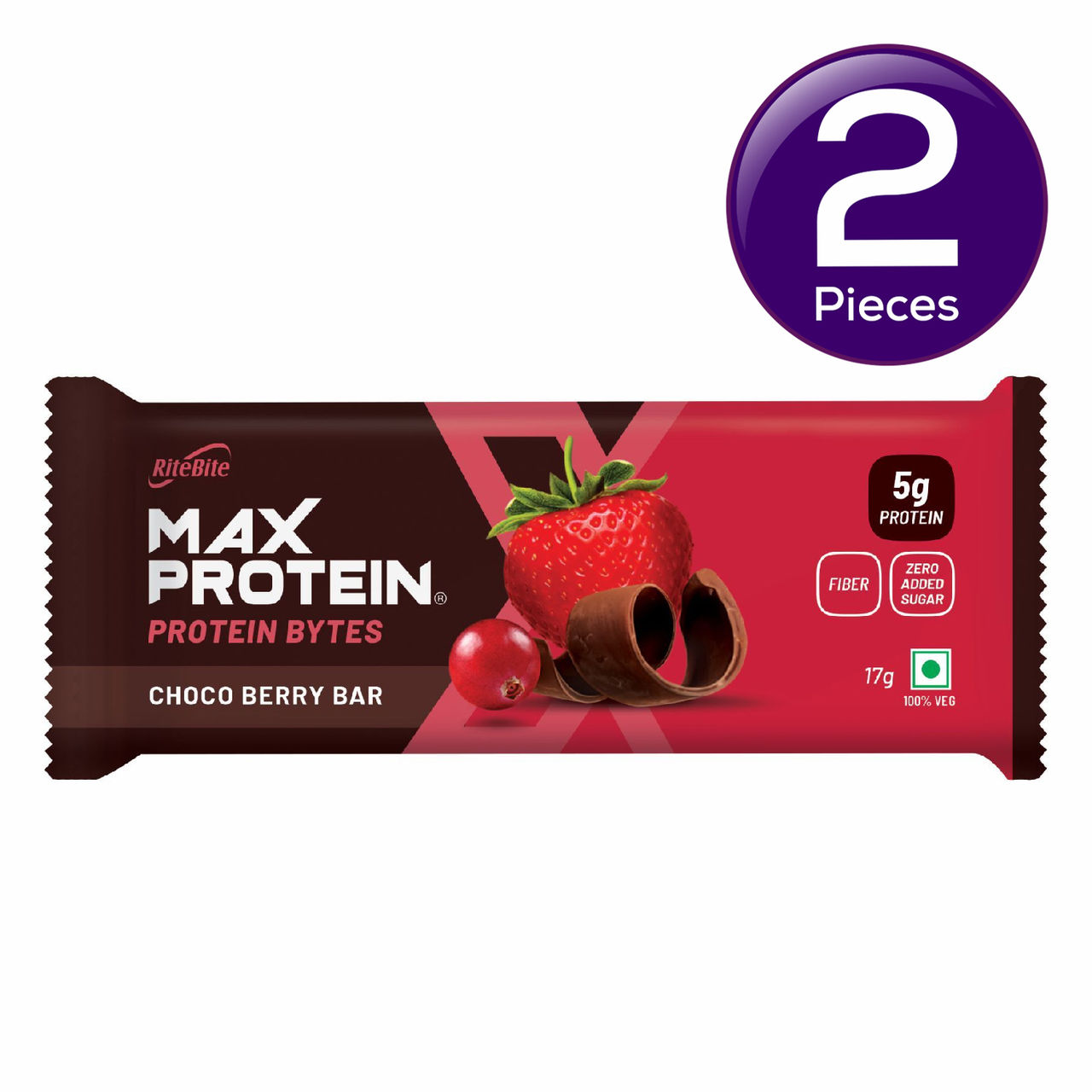Ritebite Max Protein 5g Protein Bar Choco Berry Bytes 17 g Combo