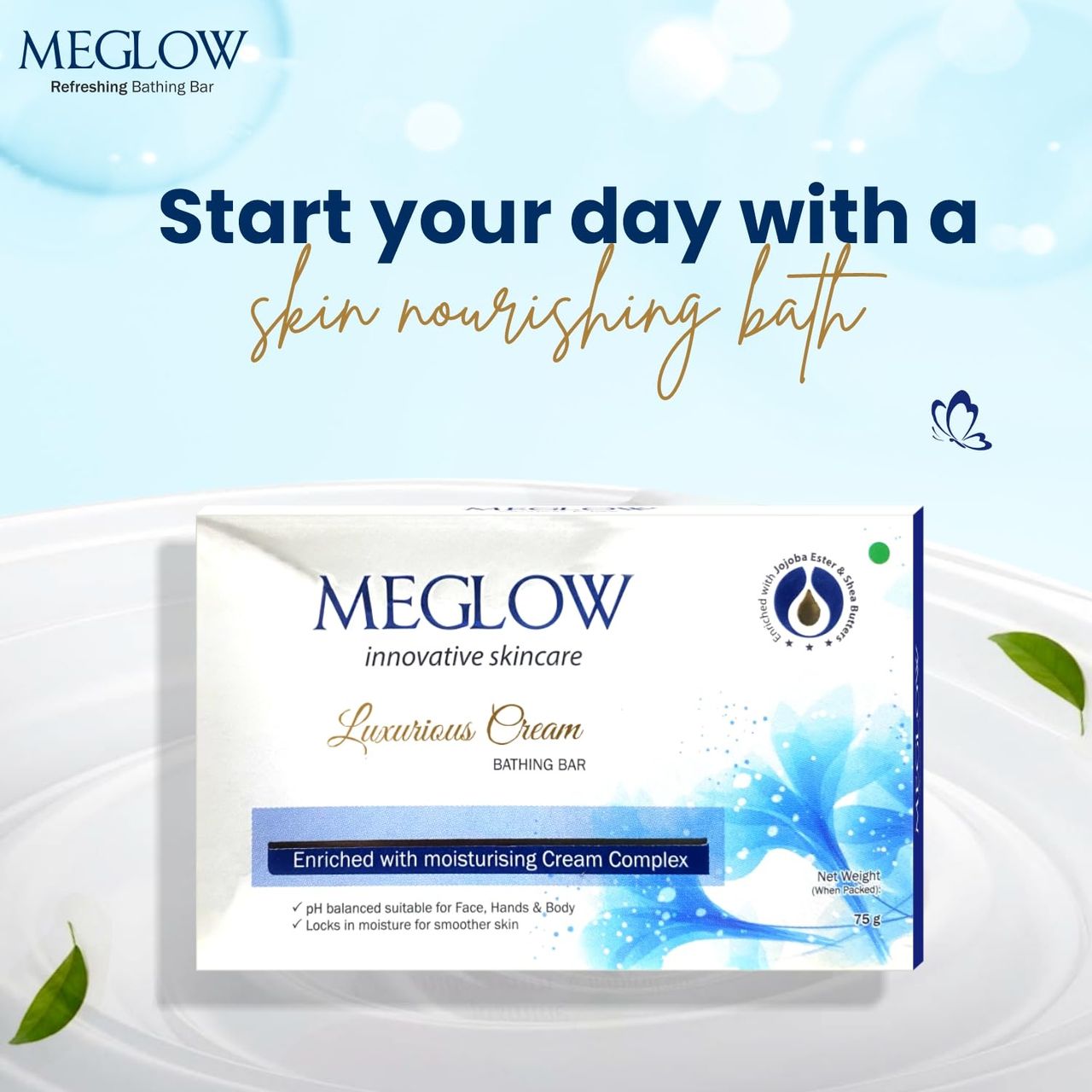 Meglow Luxurious Cream Soap | Gentle Cleansing & Intense Moisturization for a Smooth Glow