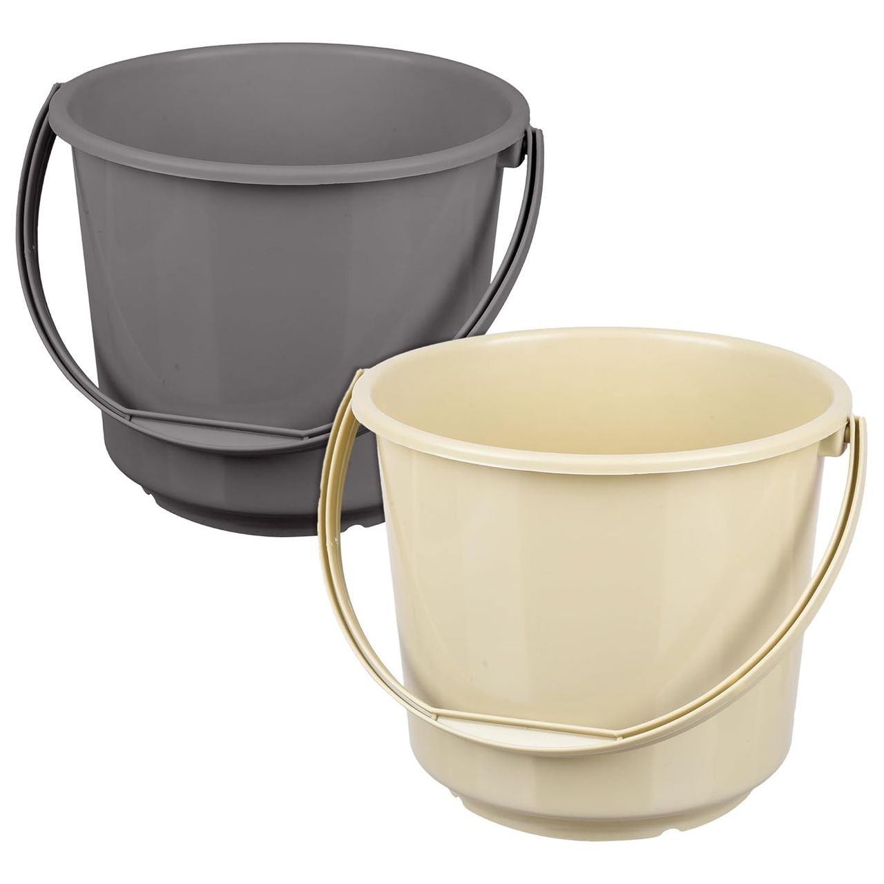 Kuber Industries Plastic Bucket for Cleaning & Storage|Plain Bucket|5 L|Pack of 2|Multi