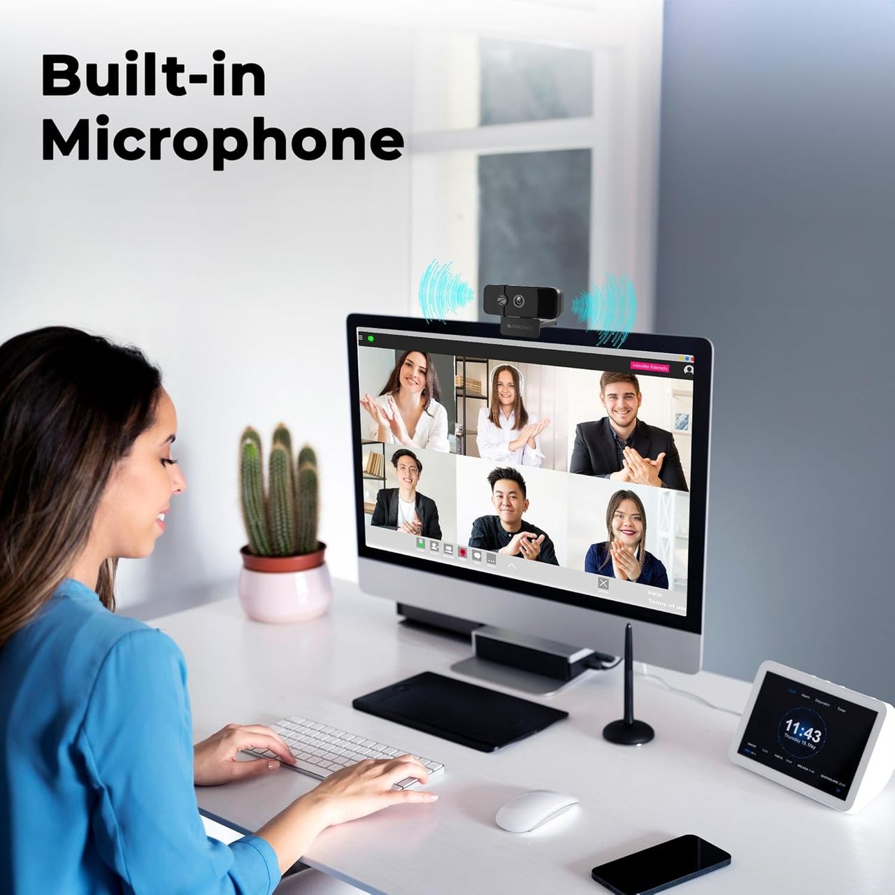 Zebronics Sharp Pro High Resolution Digital Webcam, 30 Fps, 2048 X 1536 Qxga, Microphone