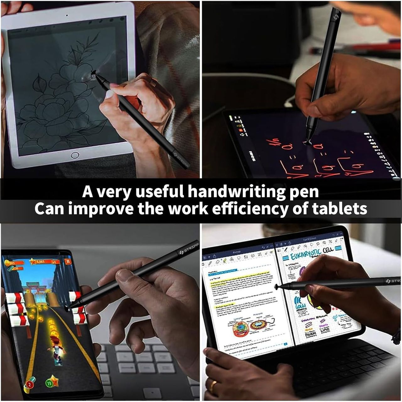 Striff Universal Capacitive Stylus, High-Precision Capacitive Pen For Touch Screen Devices-Black